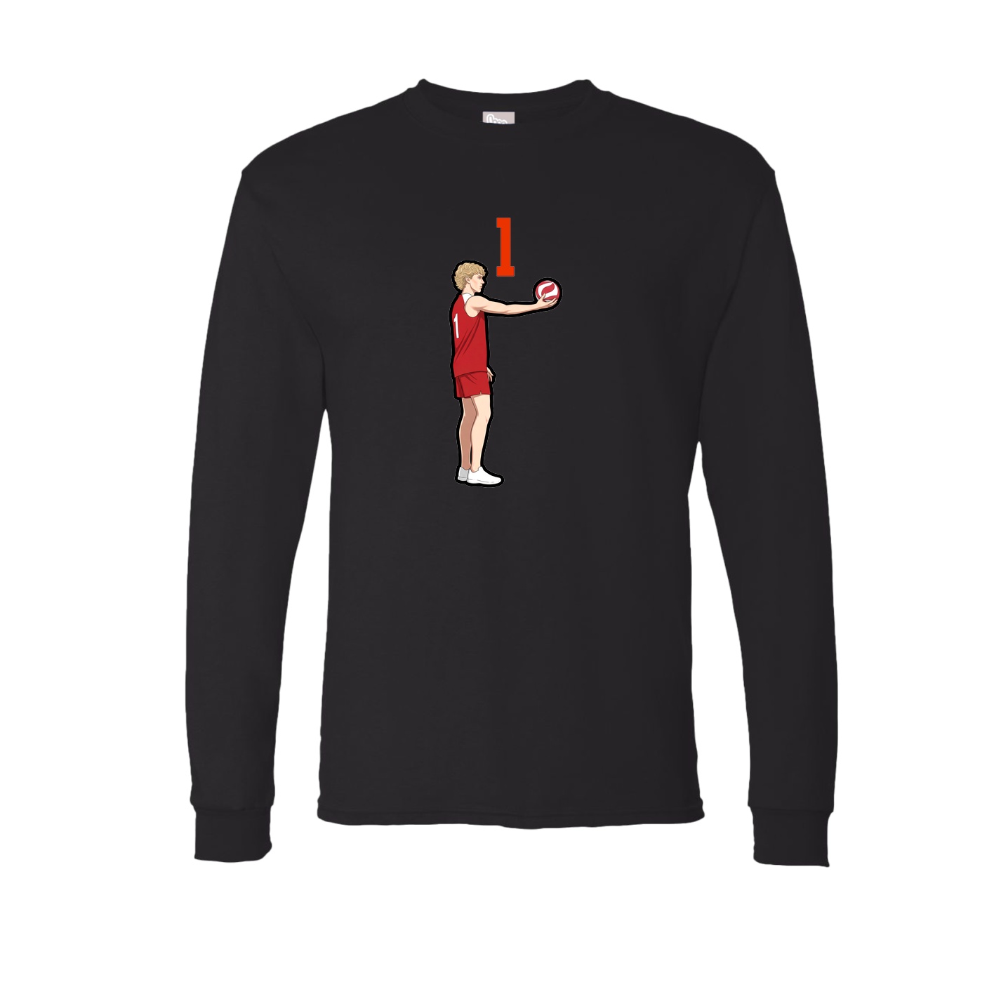 Long Sleeve Tee — Number Top in Black