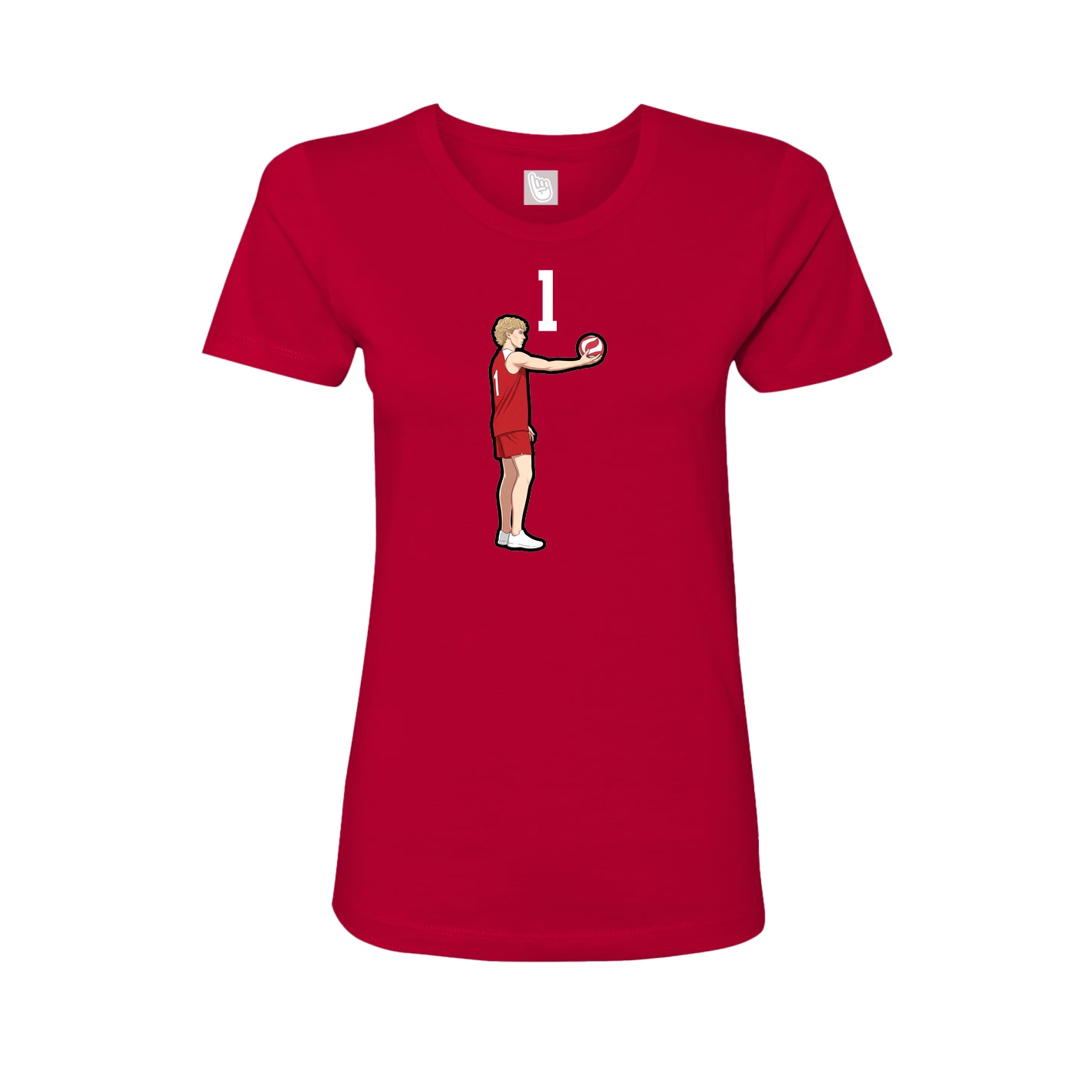 Womens Tee — Number Top in Red