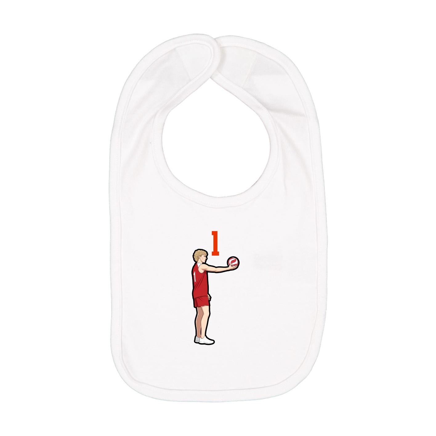 Infant Bib — Number Top in White