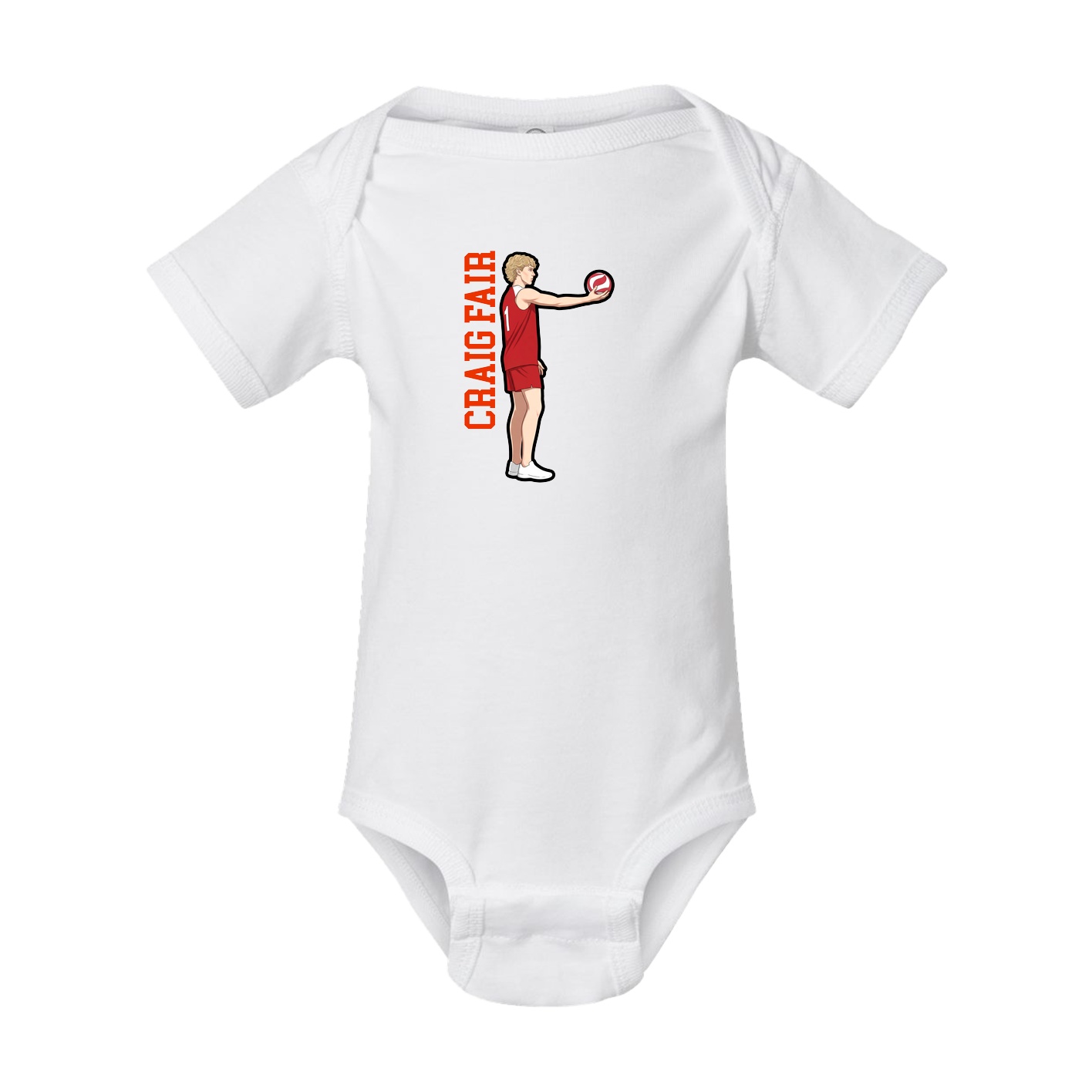 Baby Onesie — Name Vertical in White