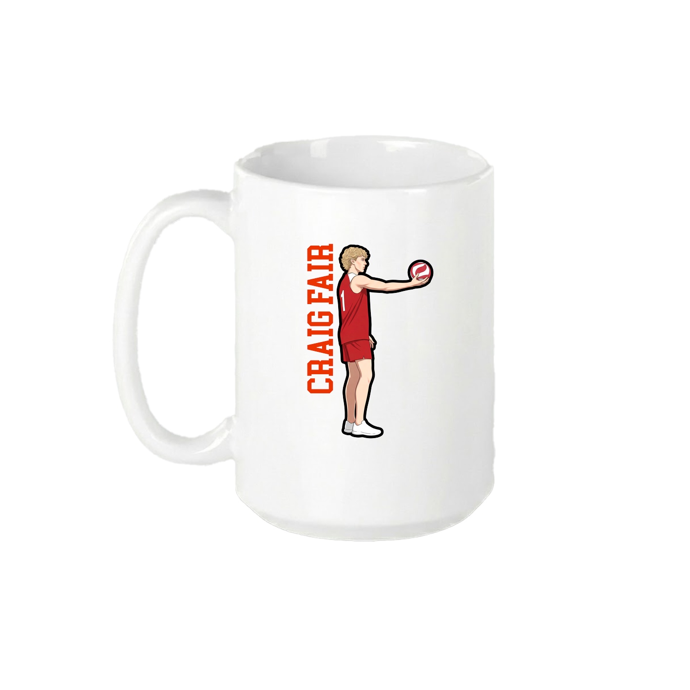 15oz Coffee Mug — Name Vertical in White