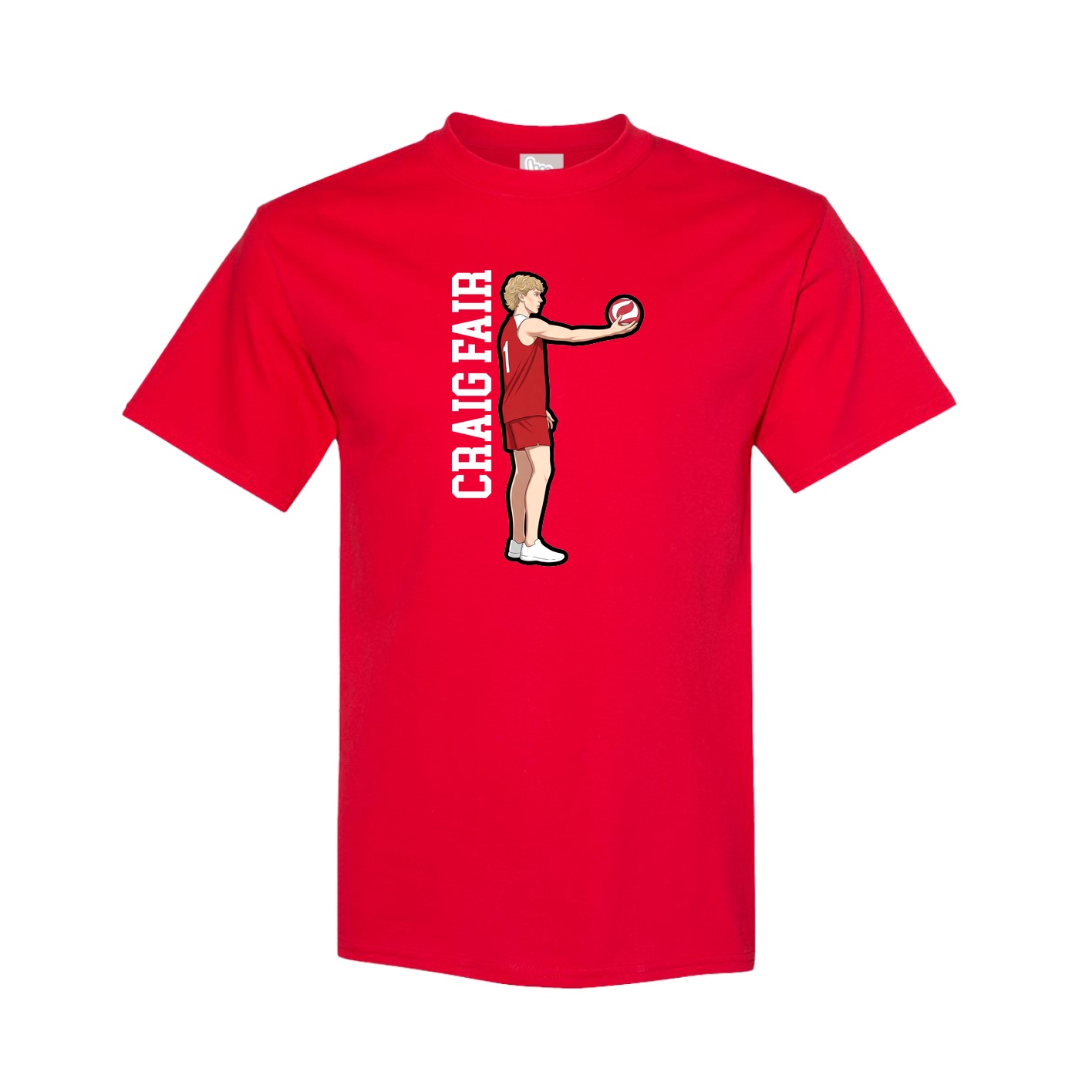 Tee — Name Vertical in Red