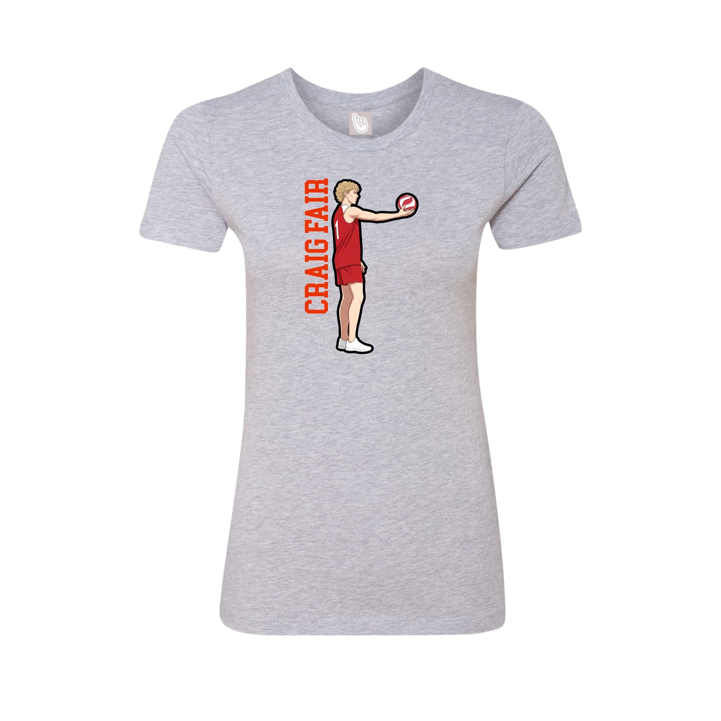 Womens Tee — Name Vertical in Grey