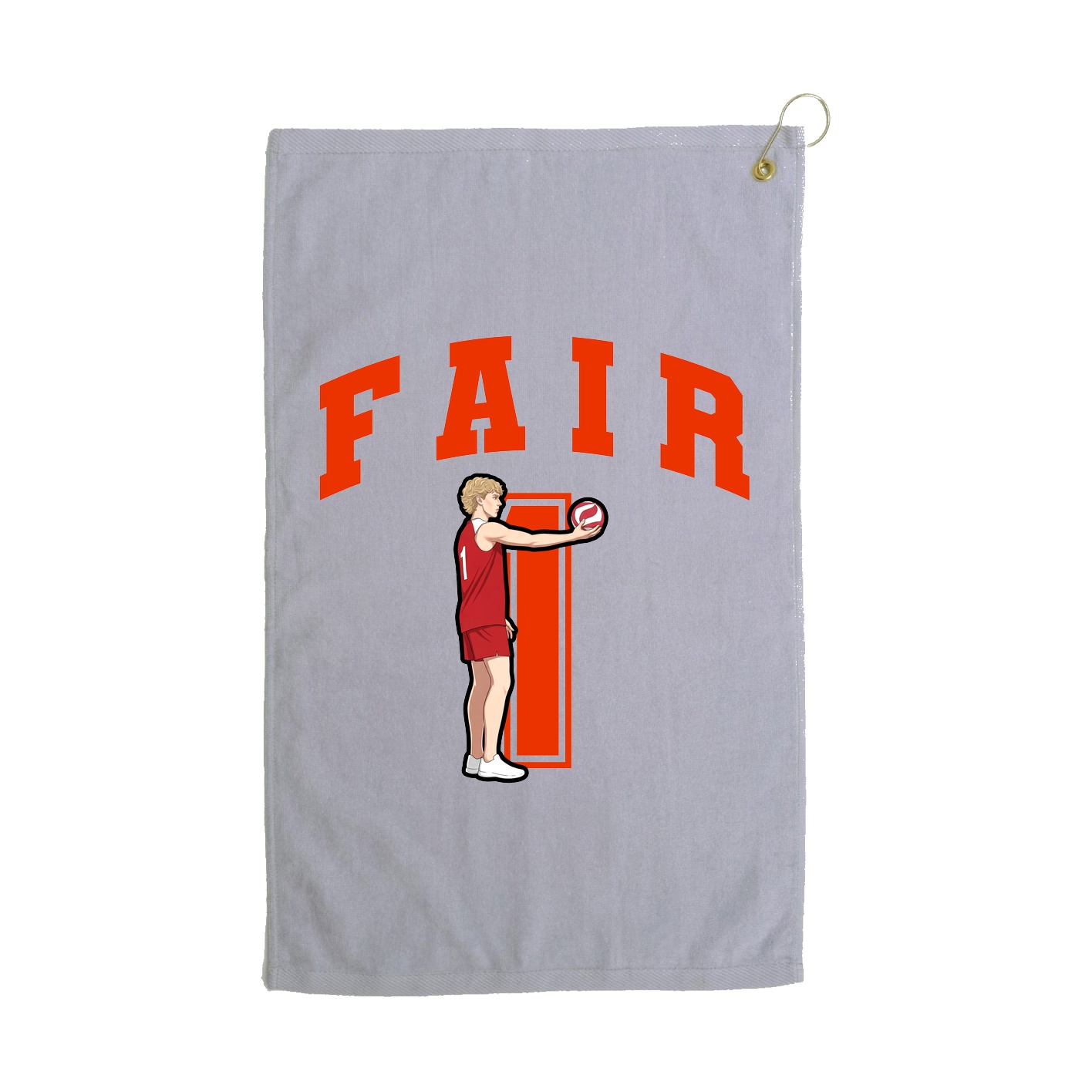 Golf Towel — Number in Grey