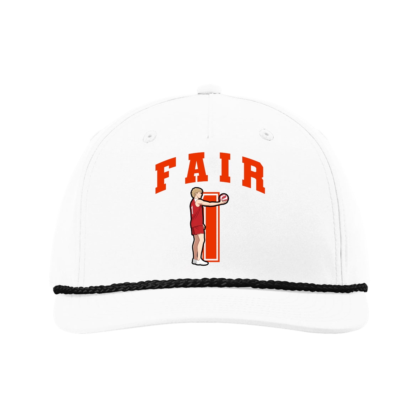 Five-Panel Classic Rope Cap — Number in White