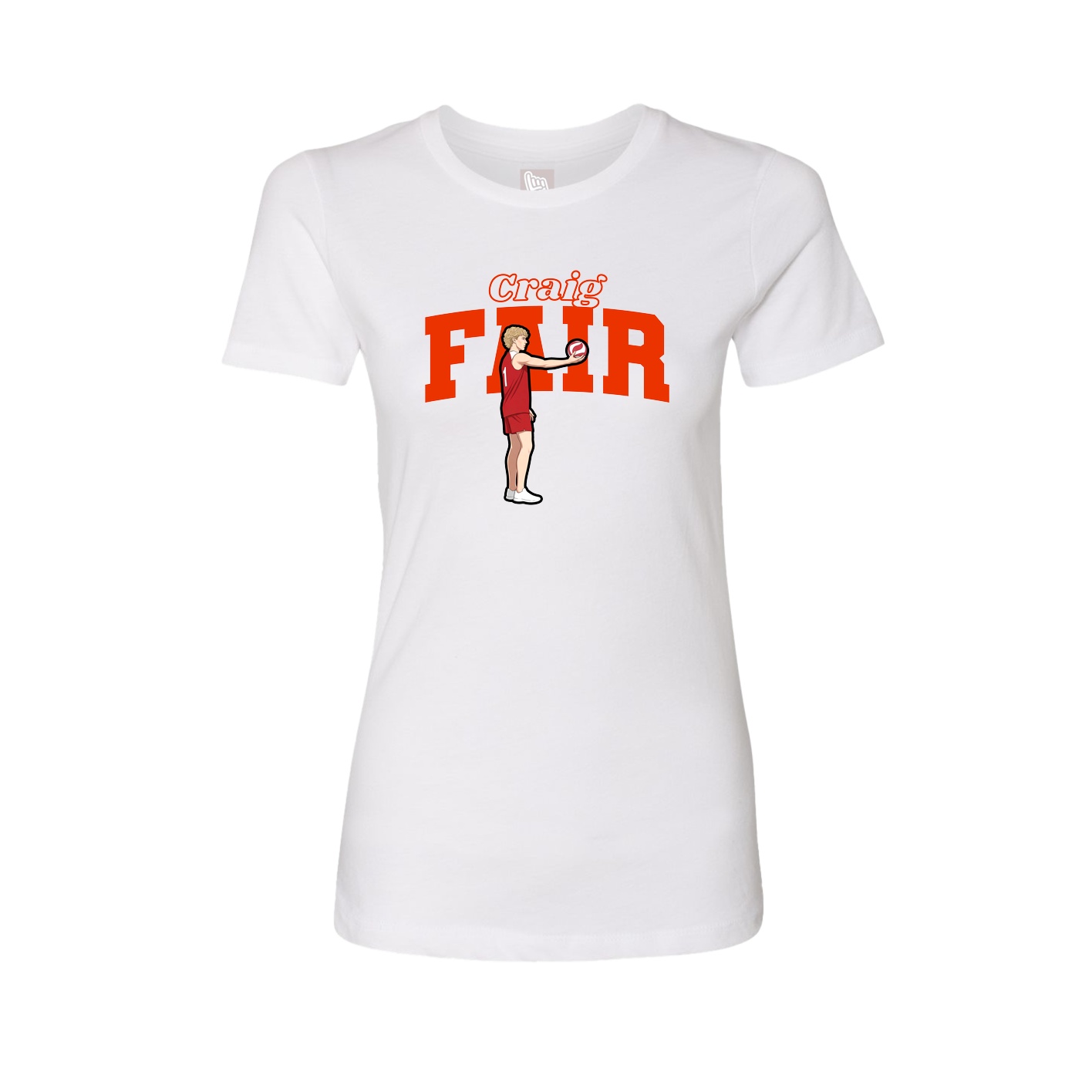 Womens Tee — Name Arch in White