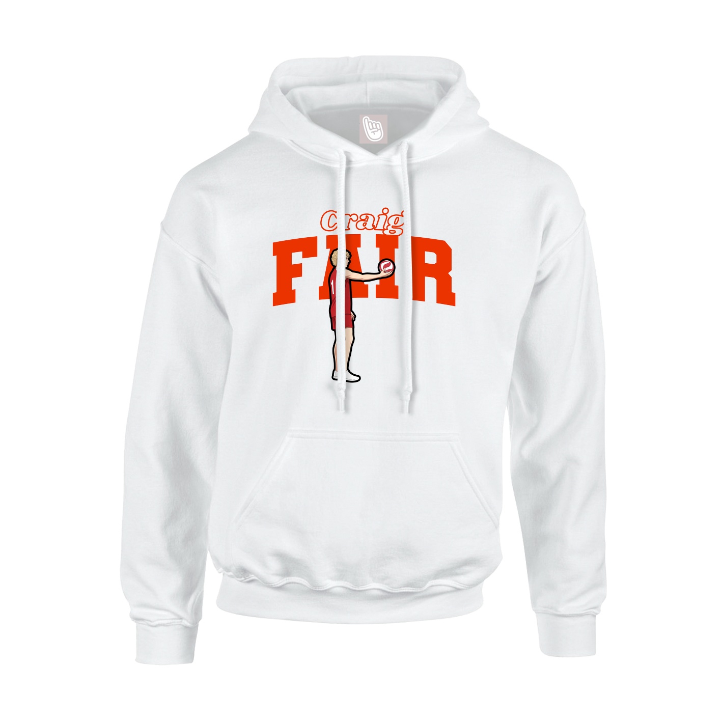 Youth Hoodie — Name Arch in White