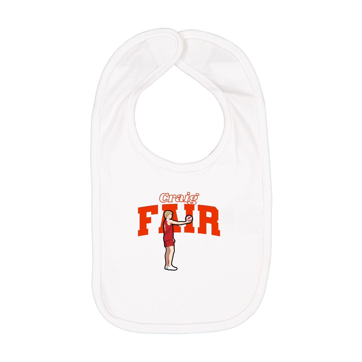 Infant Bib — Name Arch in White