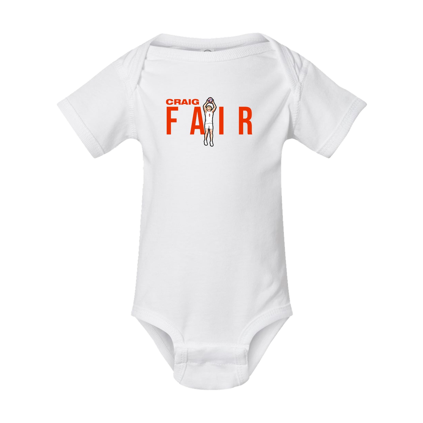 Baby Onesie — Player Name in White