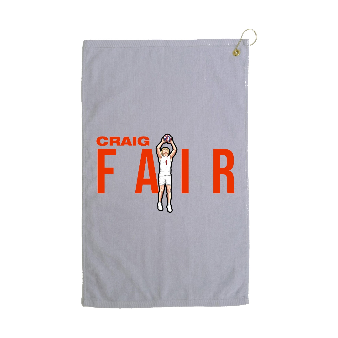 Golf Towel — Player Name in Grey