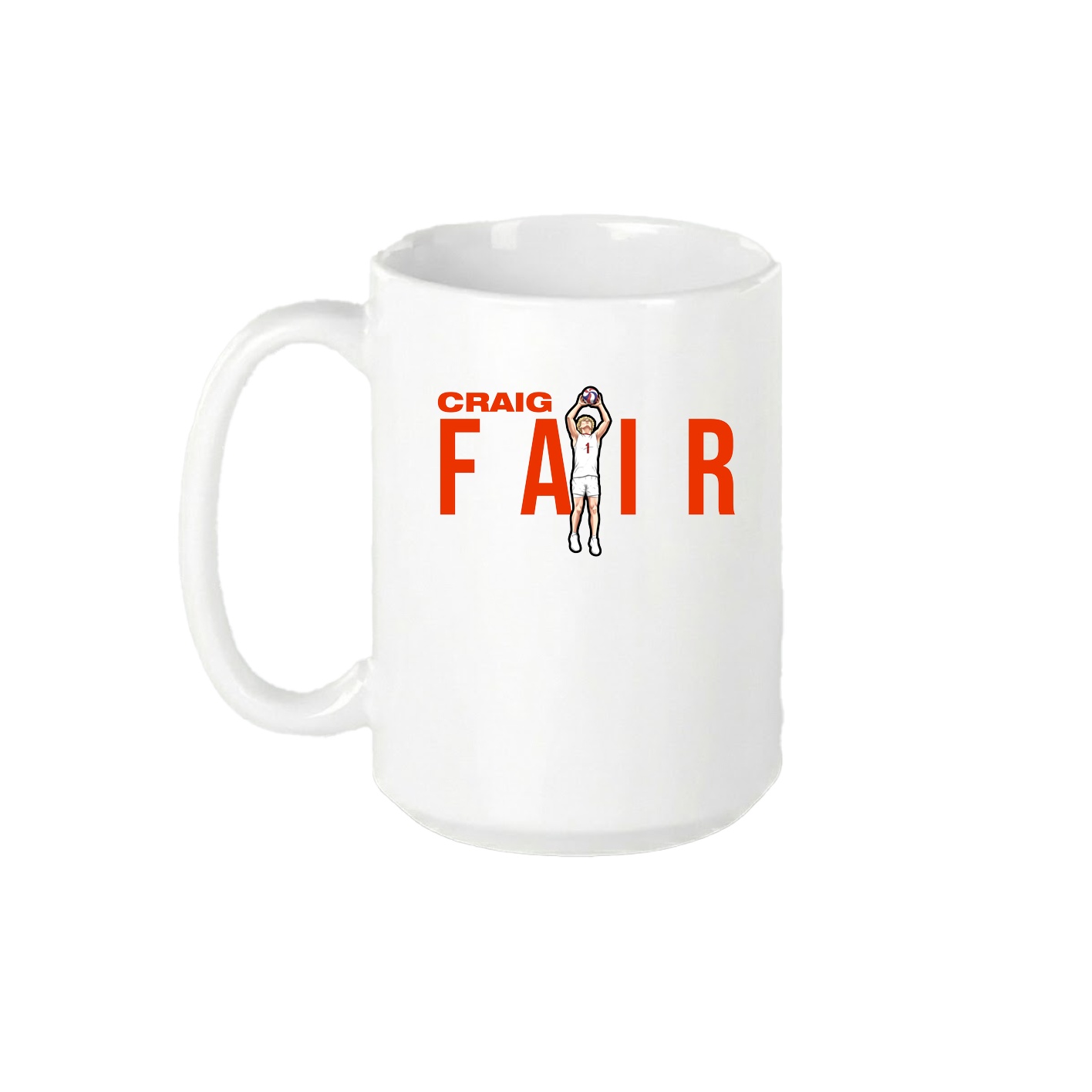 15oz Coffee Mug — Player Name in White