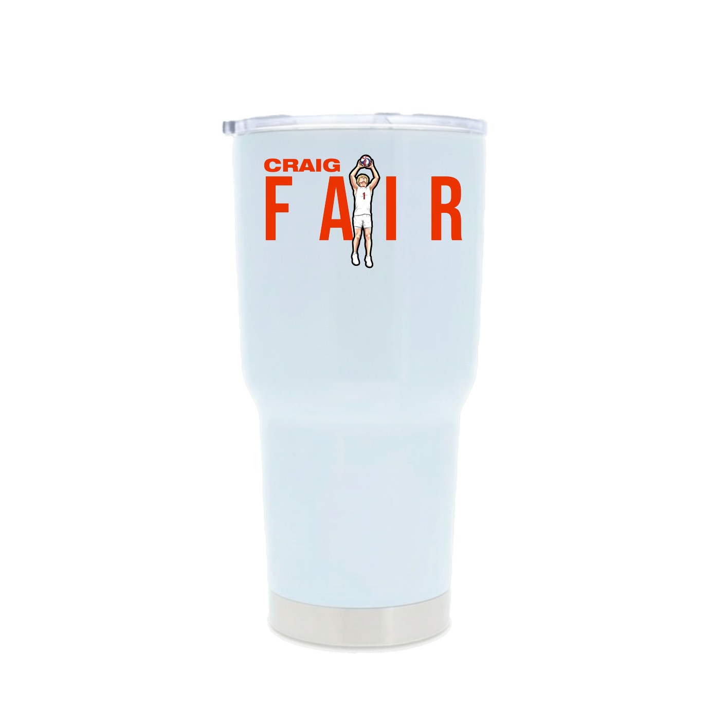 30oz Stainless Steel Tumbler — Player Name in White