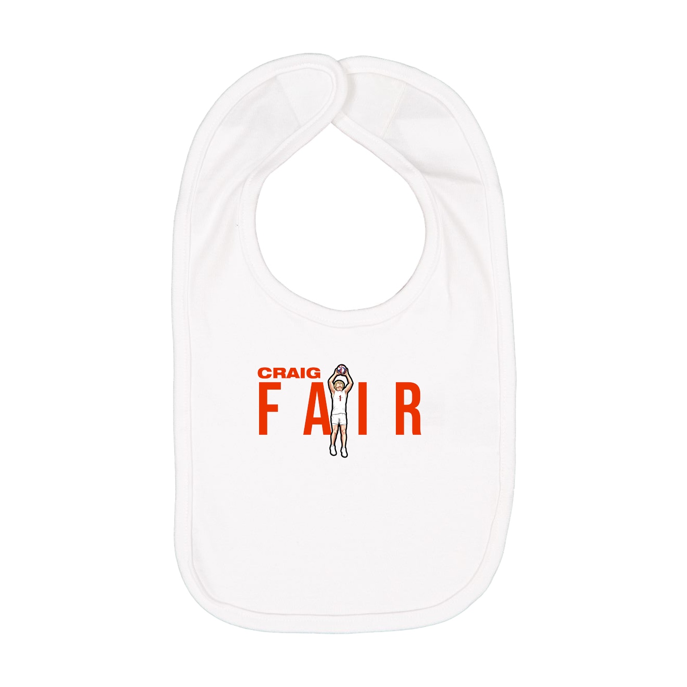 Infant Bib — Player Name in White
