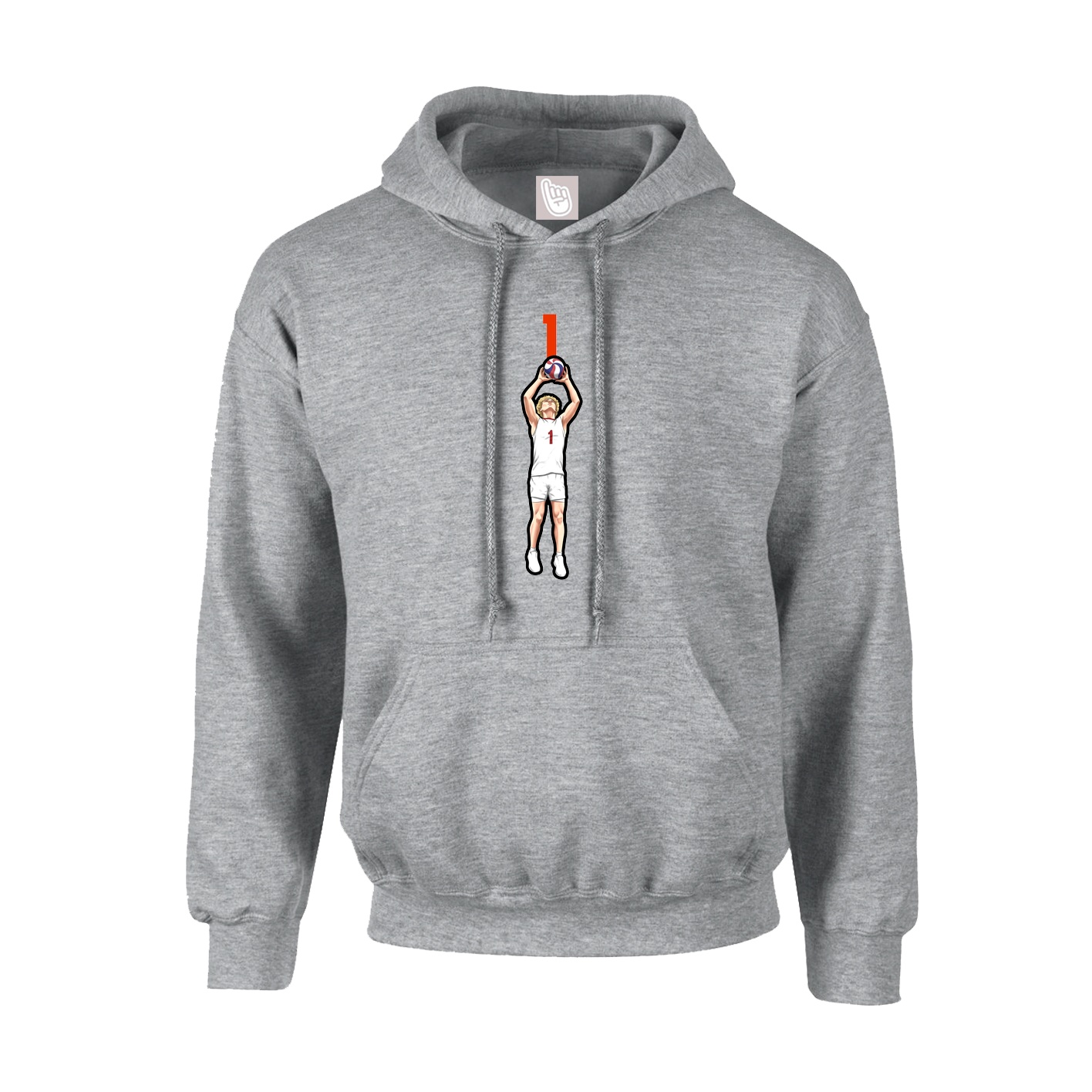 Hoodie — Number Top in Grey