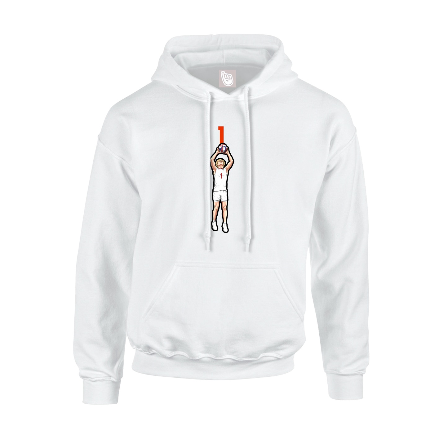 Hoodie — Number Top in White