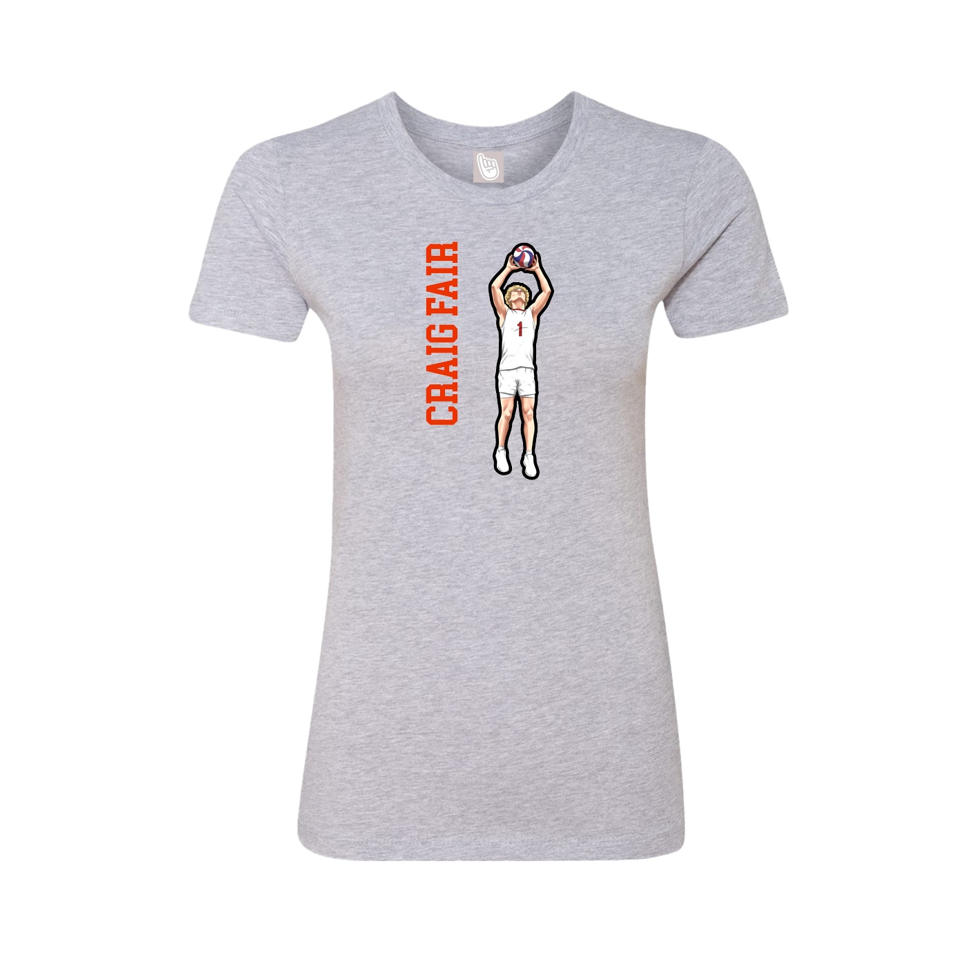 Womens Tee — Name Vertical in Grey