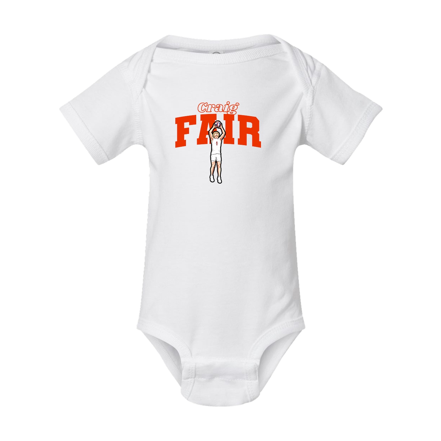 Baby Onesie — Name Arch in White