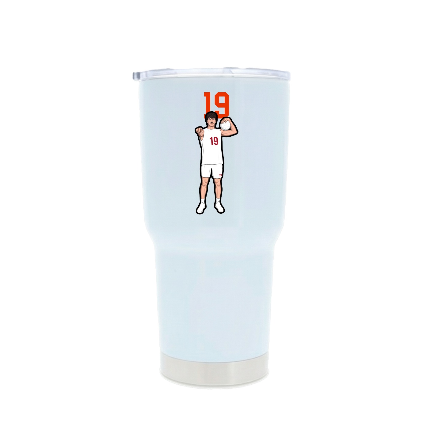 30oz Stainless Steel Tumbler — Number Top in White