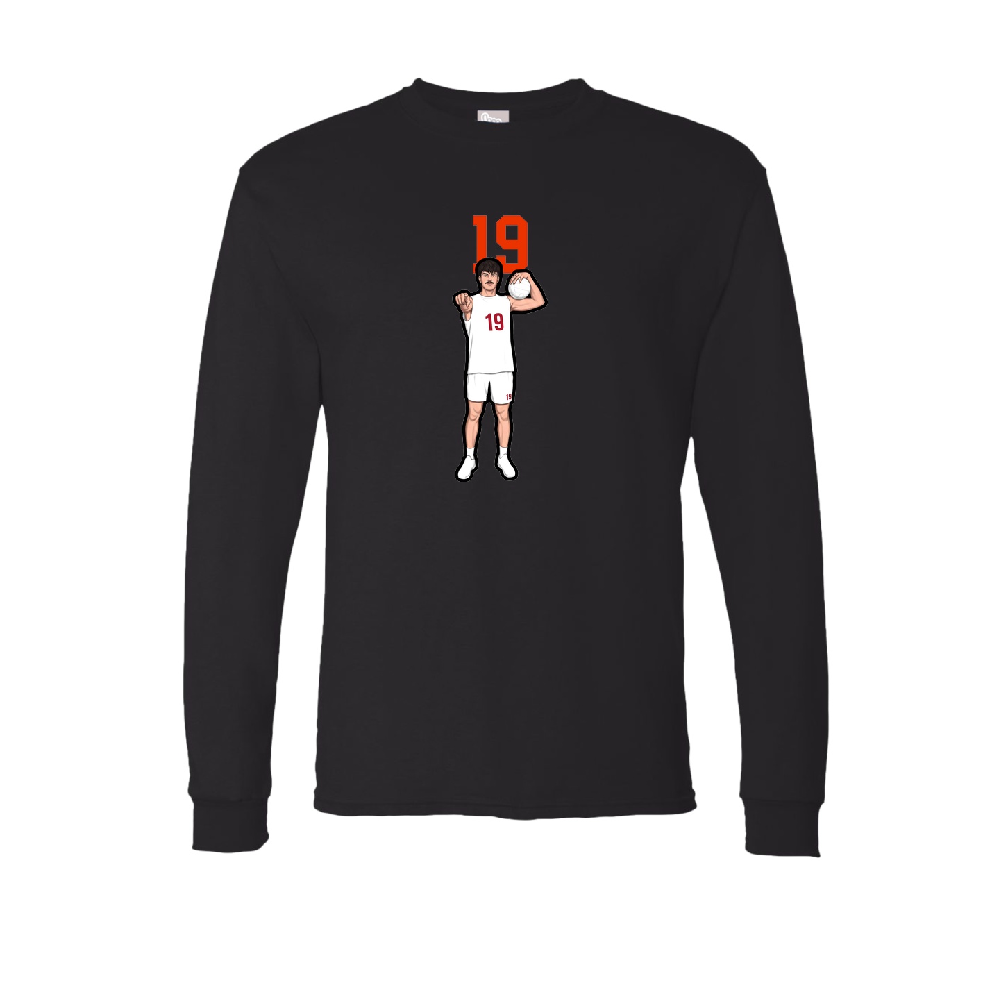 Long Sleeve Tee — Number Top in Black