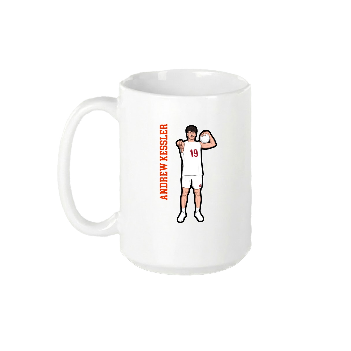 15oz Coffee Mug — Name Vertical in White