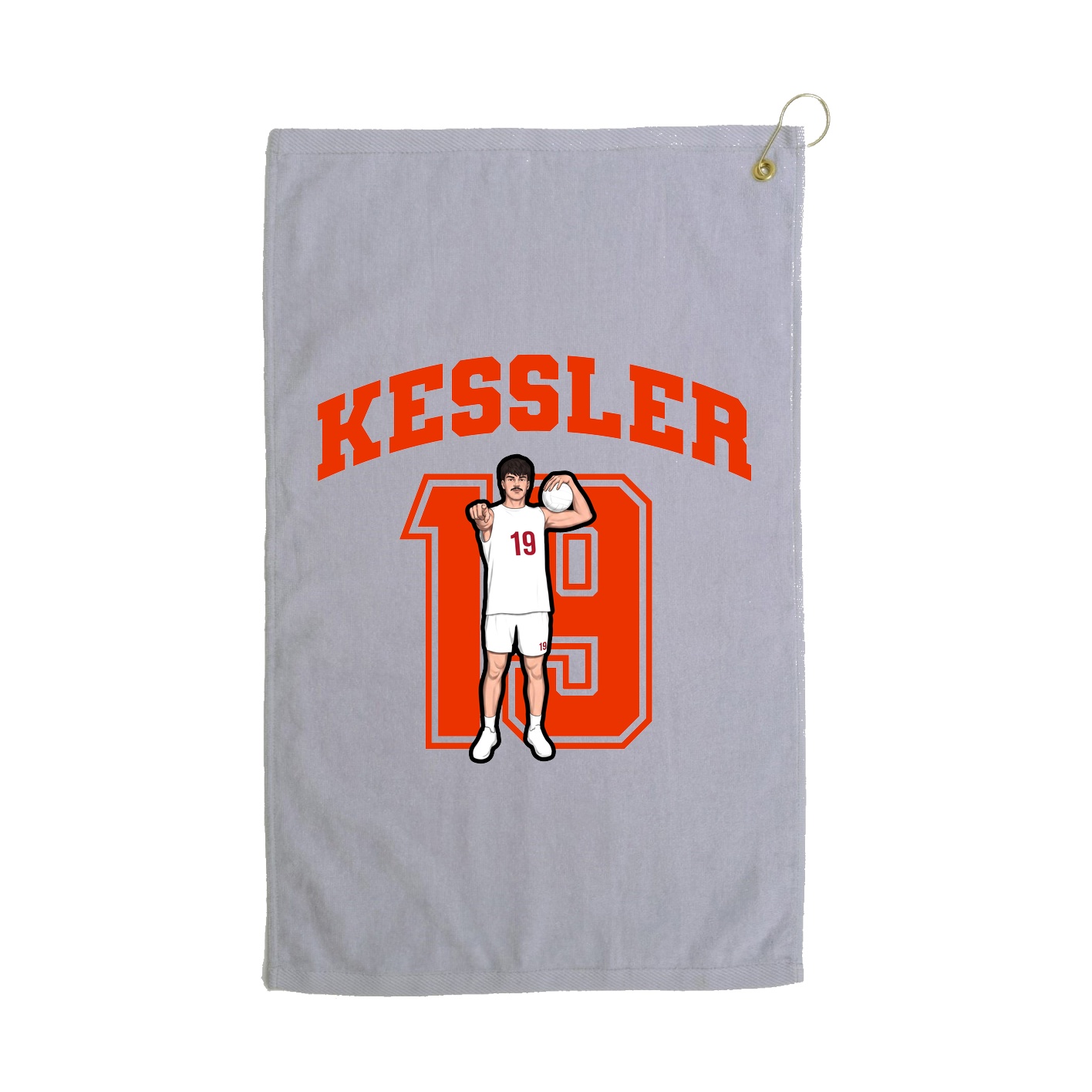 Golf Towel — Number in Grey