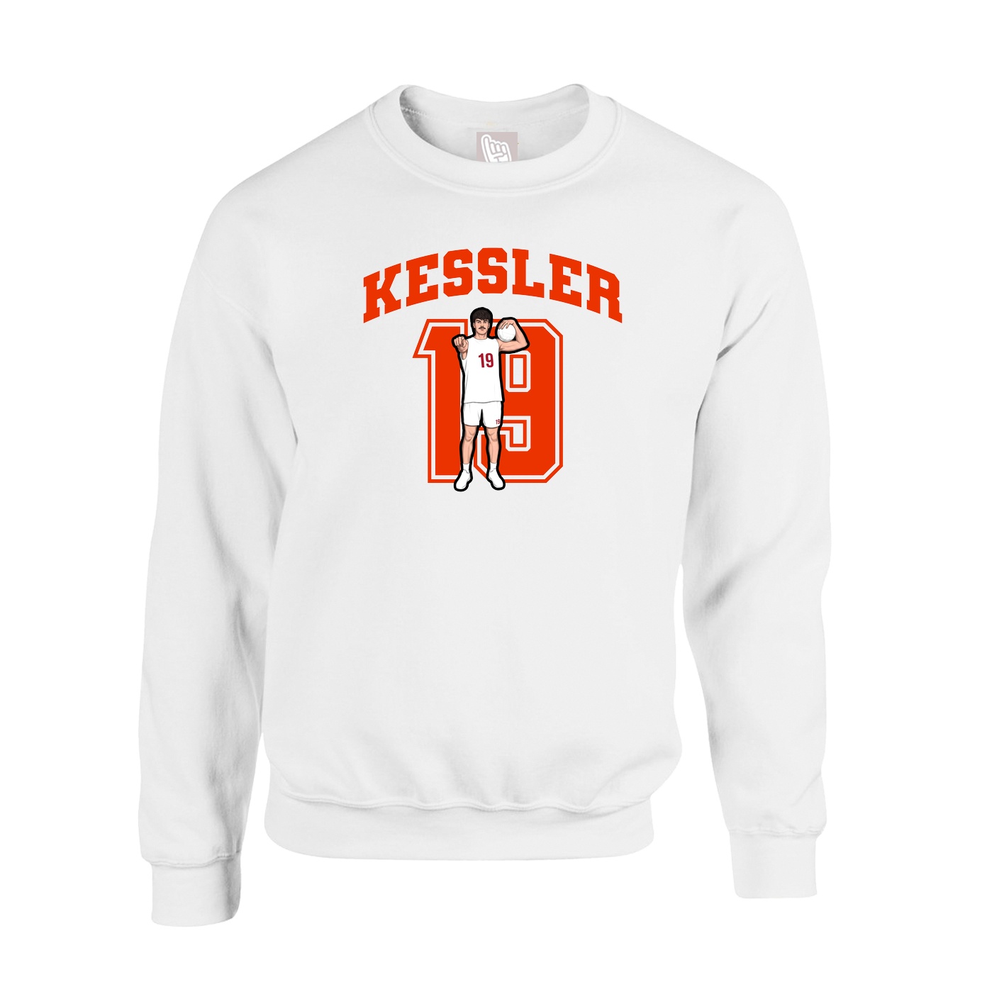 Fleece Crew — Number in White
