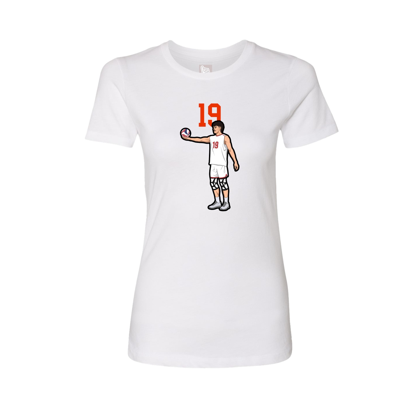 Fitted Women's Tee — Number Top in White