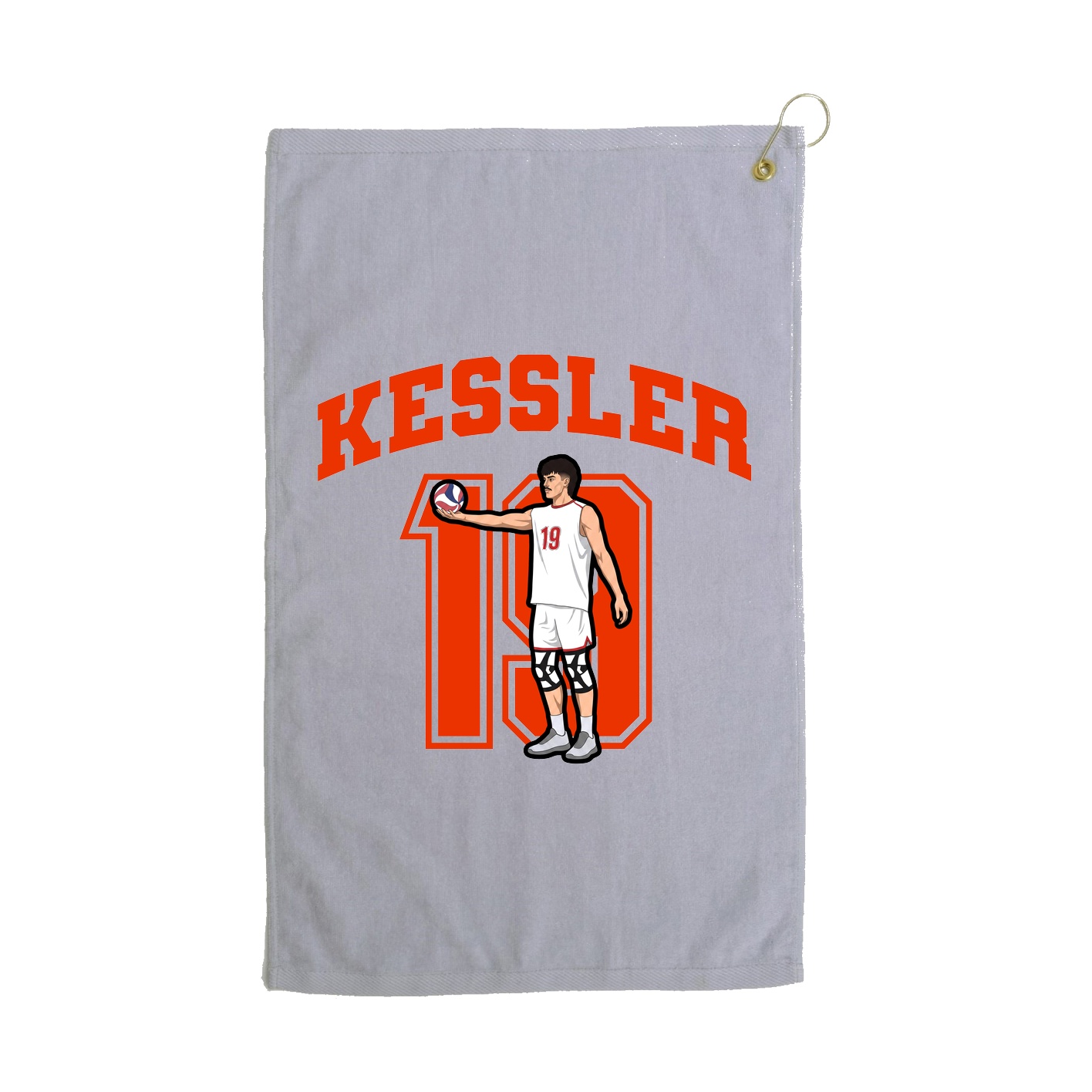 Golf Towel — Number in Grey