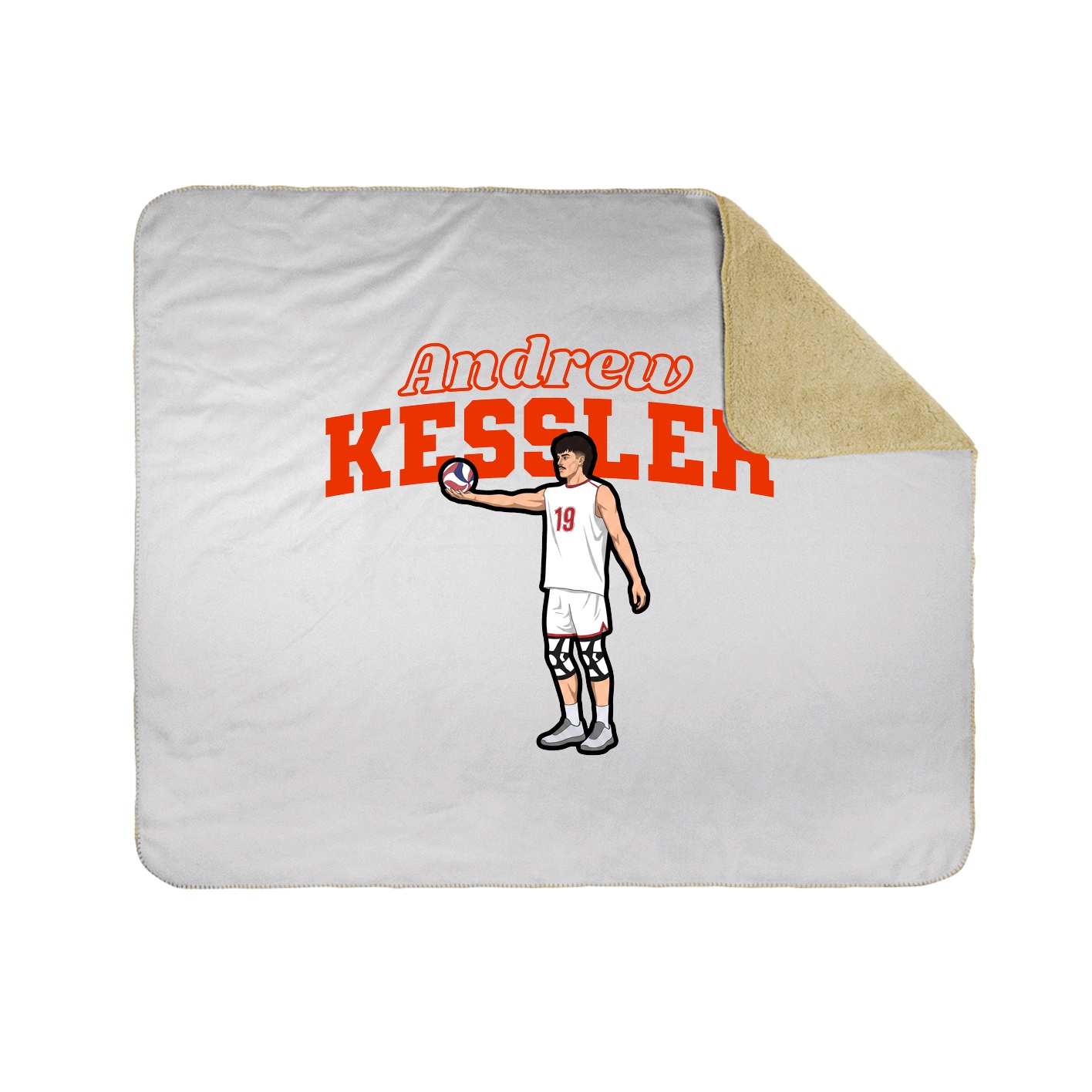 Throw Blanket — Name Arch in White