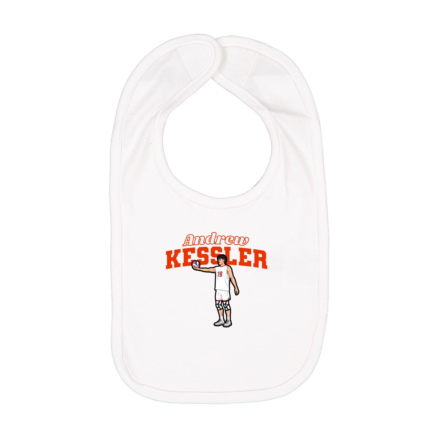 Infant Bib — Name Arch in White