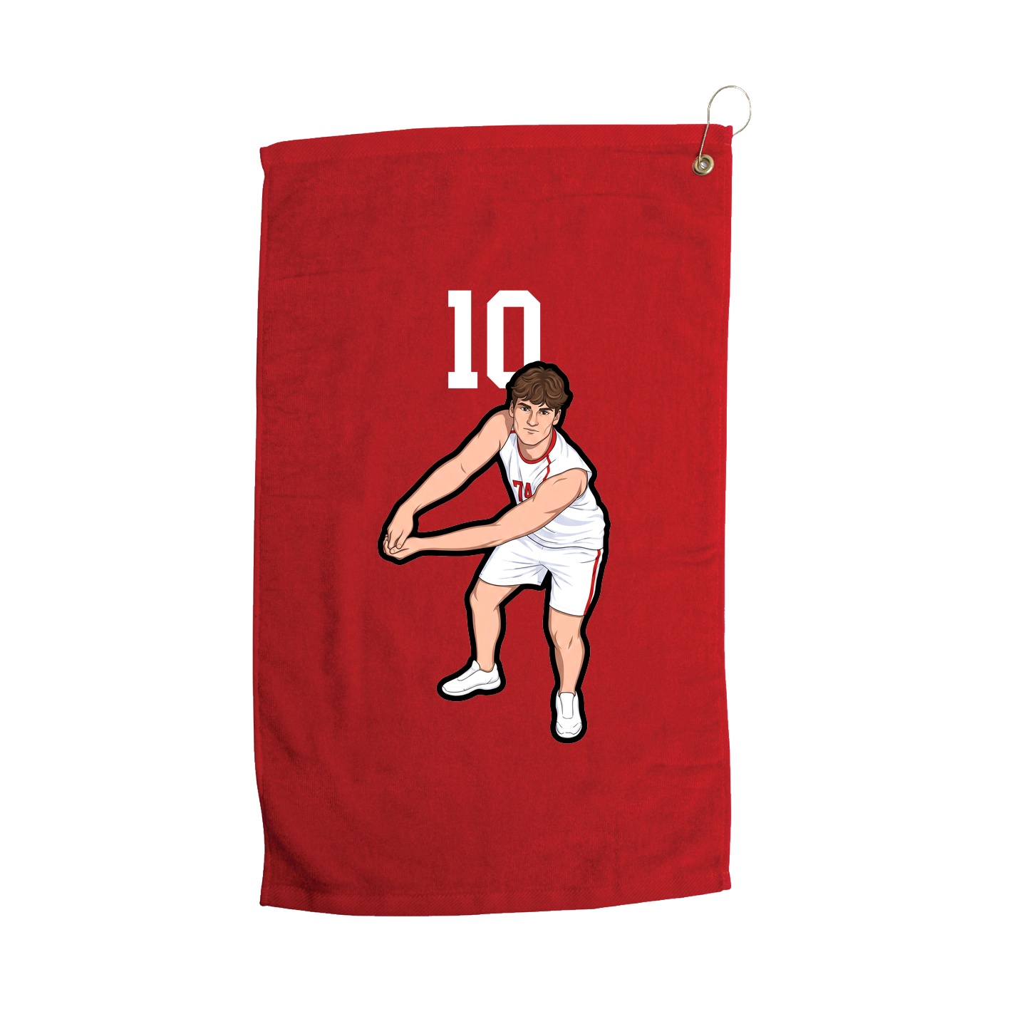 Golf Towel — Number Top in Red