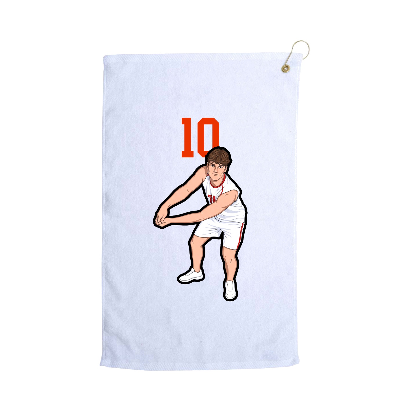 Golf Towel — Number Top in White