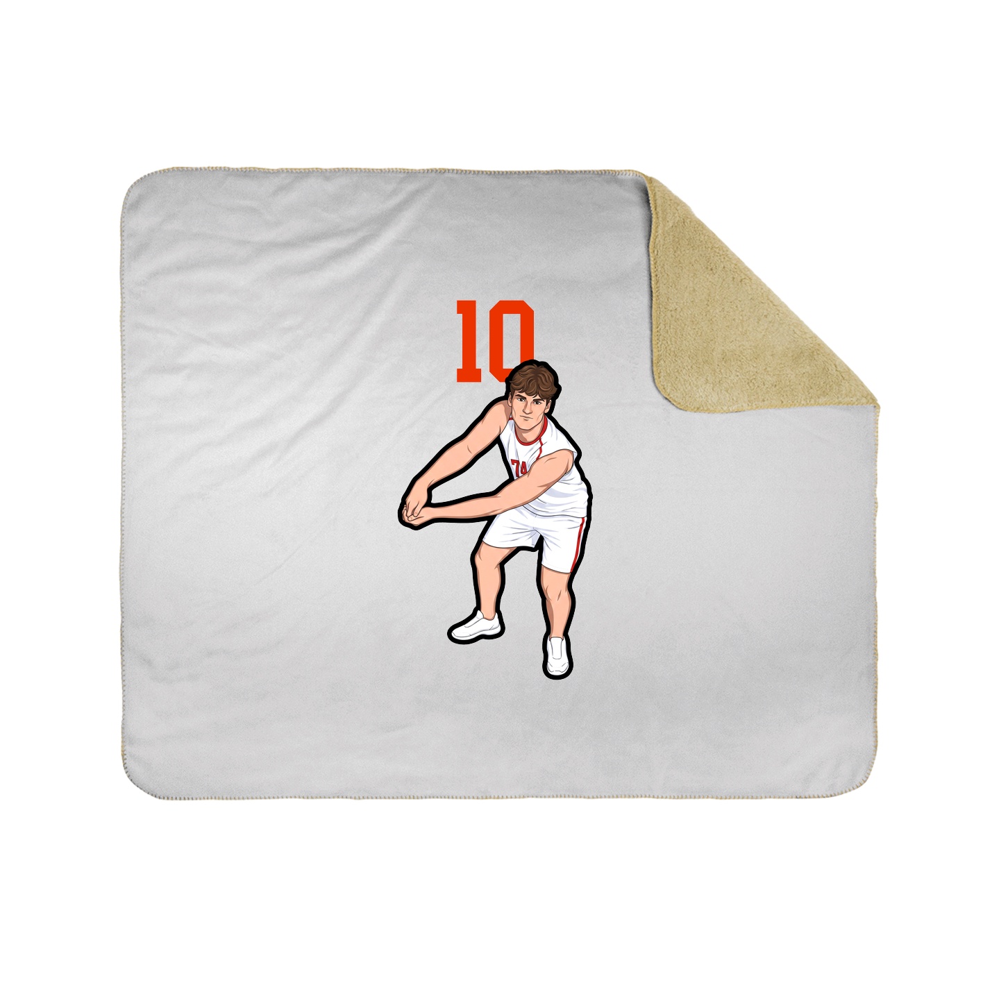 Throw Blanket — Number Top in White