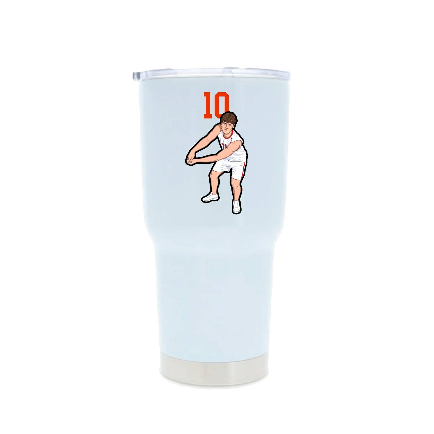 30oz Stainless Steel Tumbler — Number Top in White