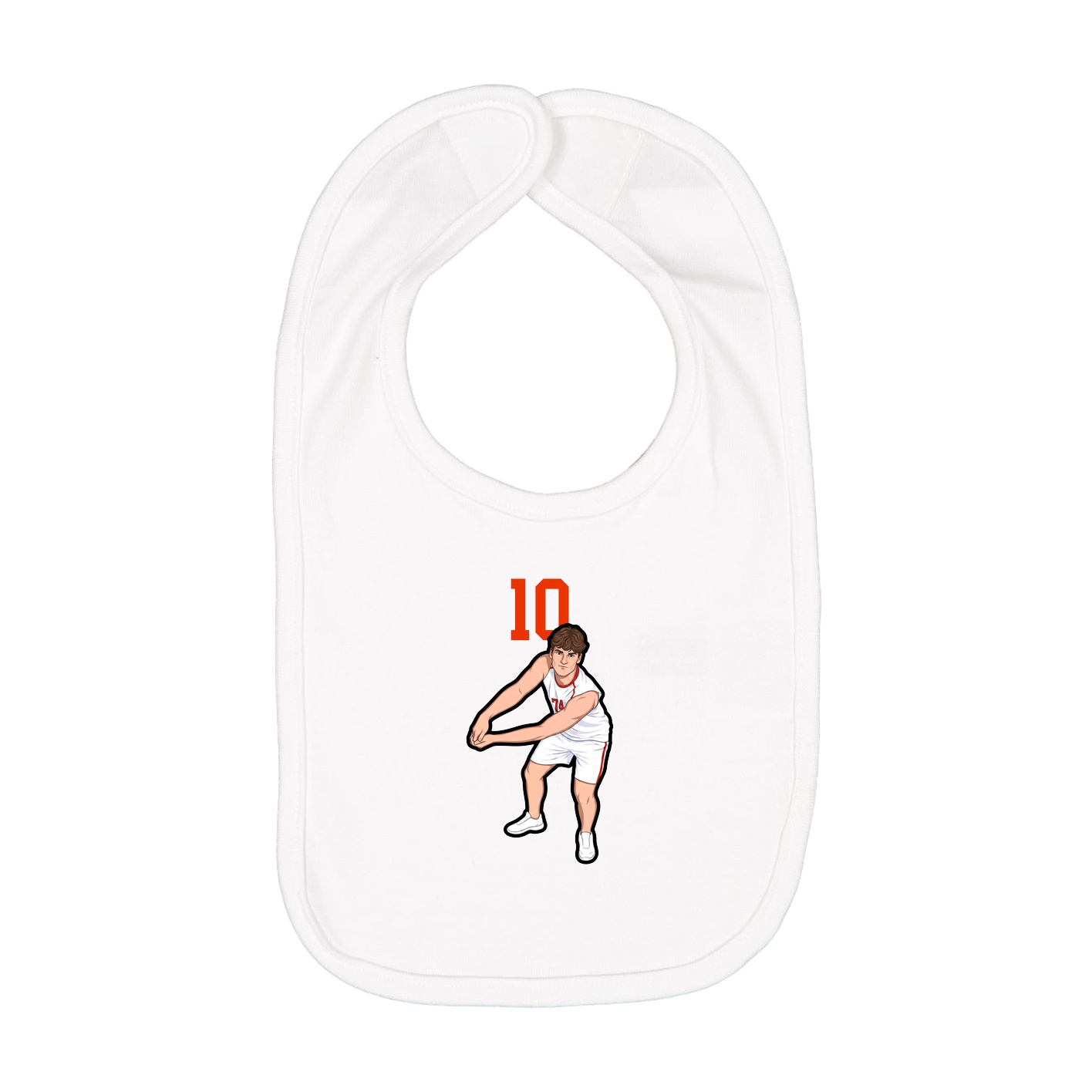 Infant Bib — Number Top in White