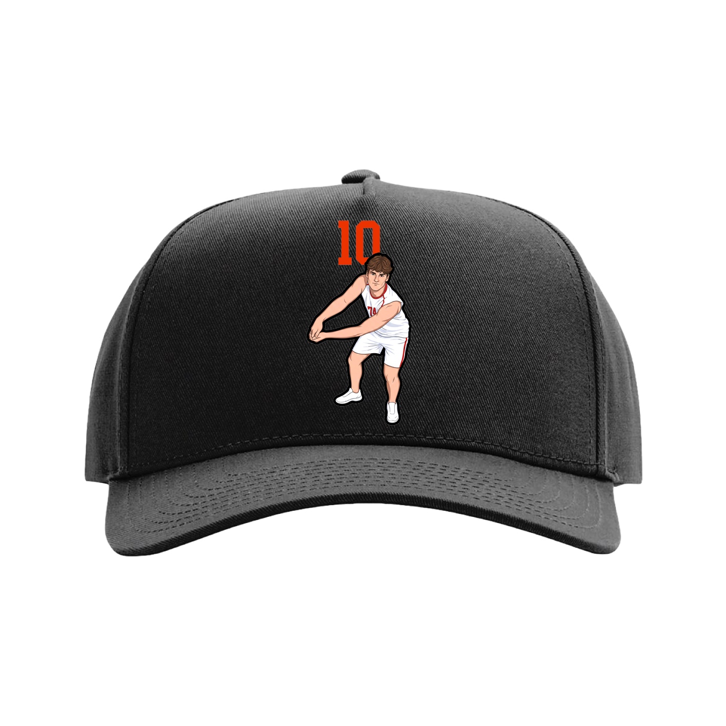 Full Fabric Five-Panel Champ Cap — Number Top in Black