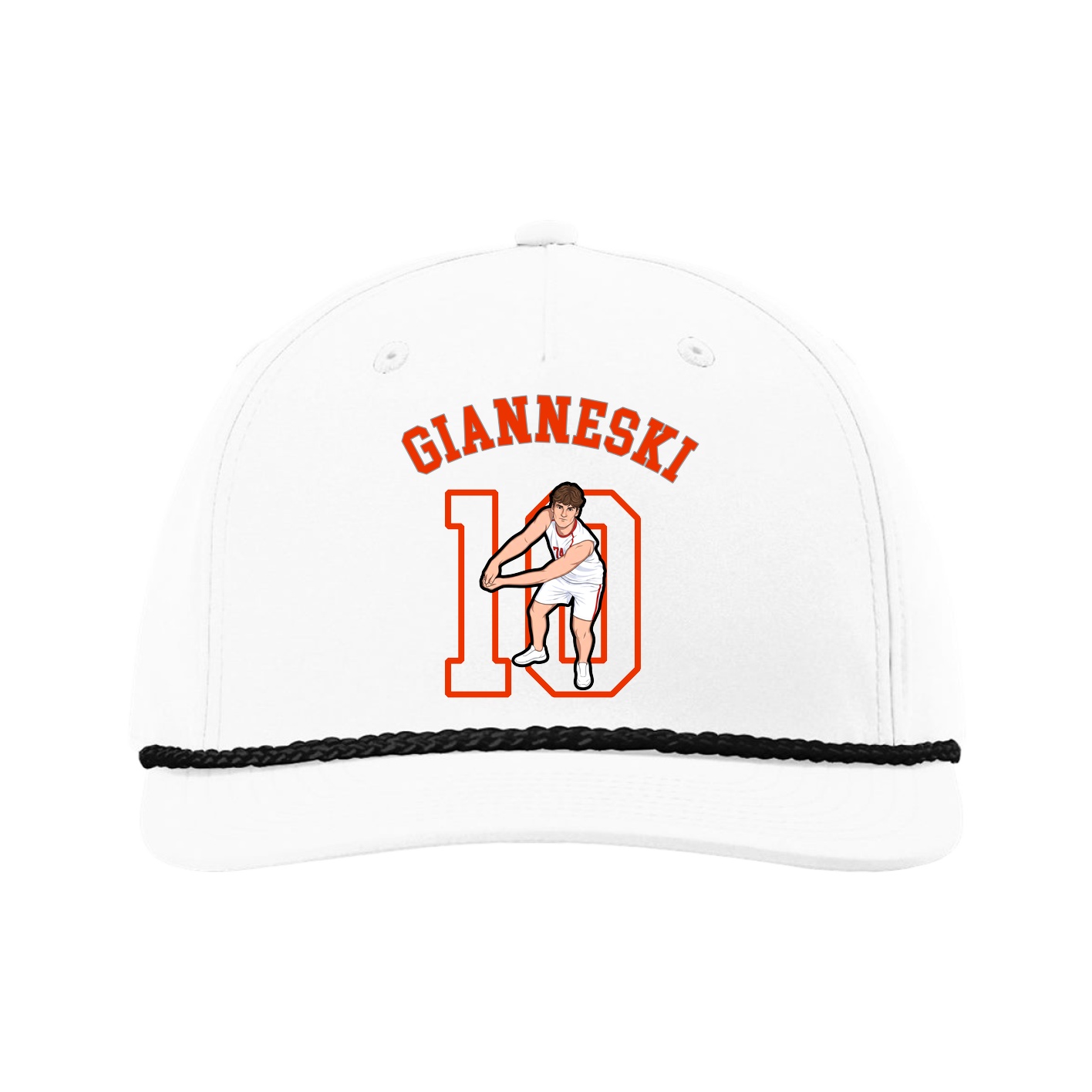 Five-Panel Classic Rope Cap — Shirsey Arch in White