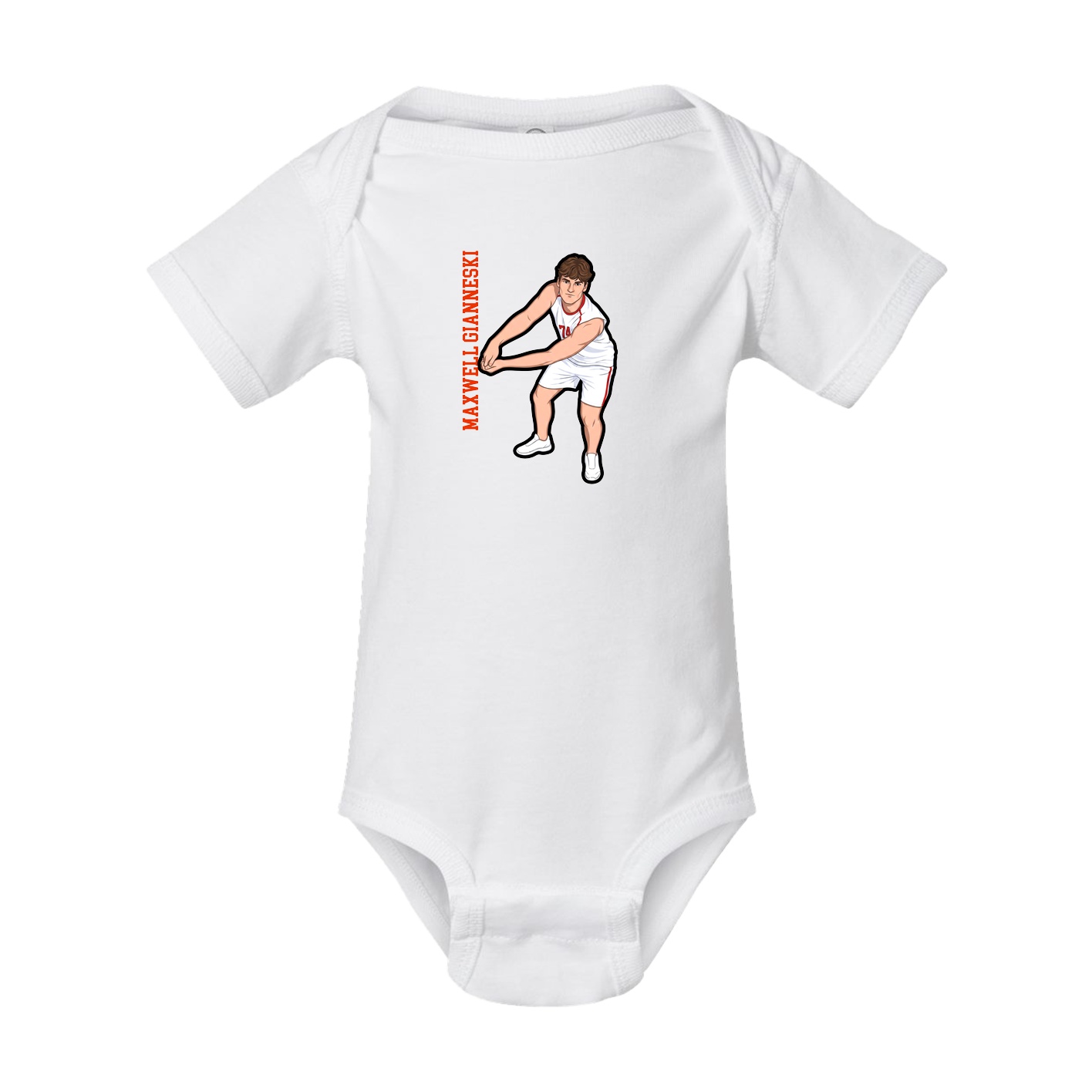 Baby Onesie — Name Vertical in White
