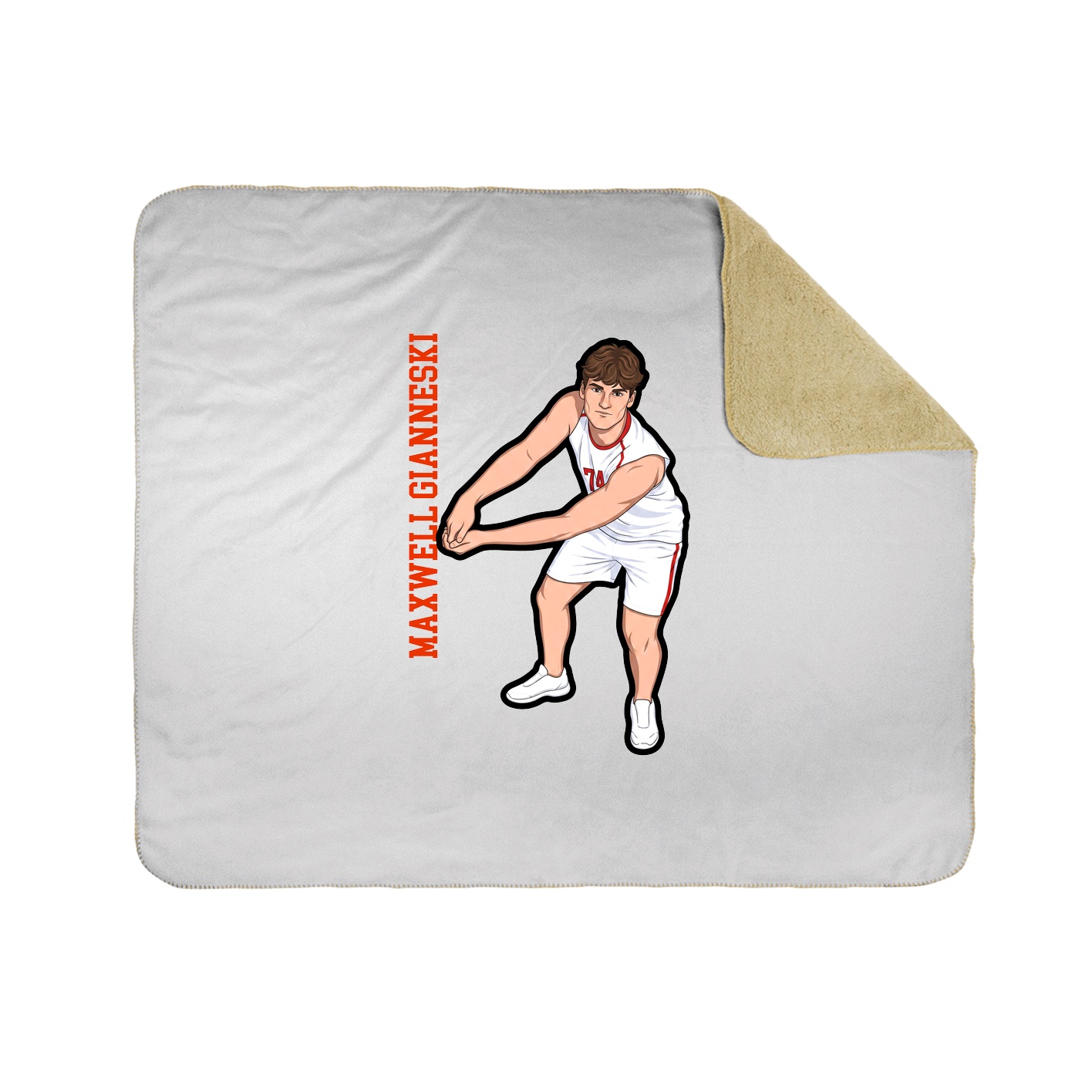 Throw Blanket — Name Vertical in White
