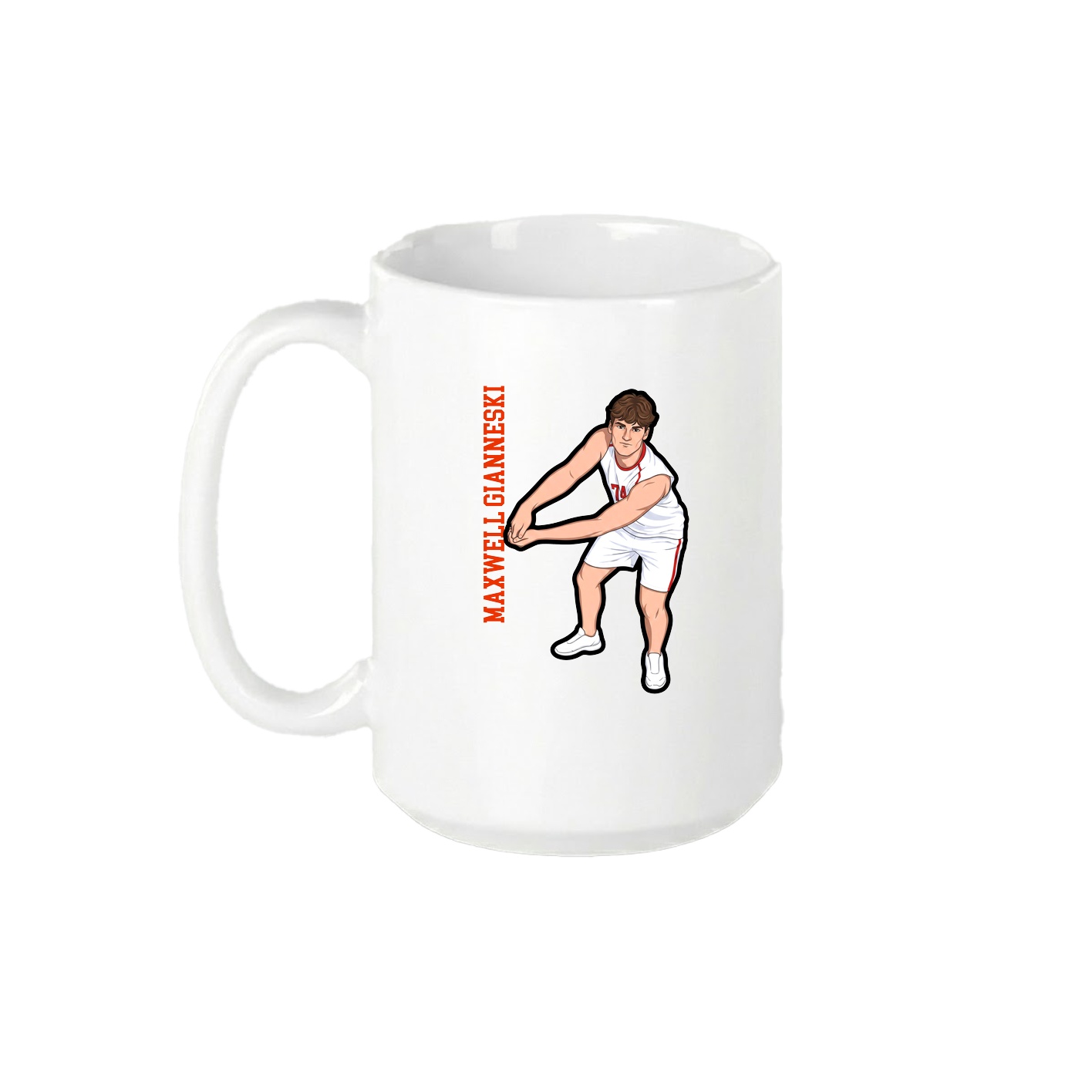 15oz Coffee Mug — Name Vertical in White