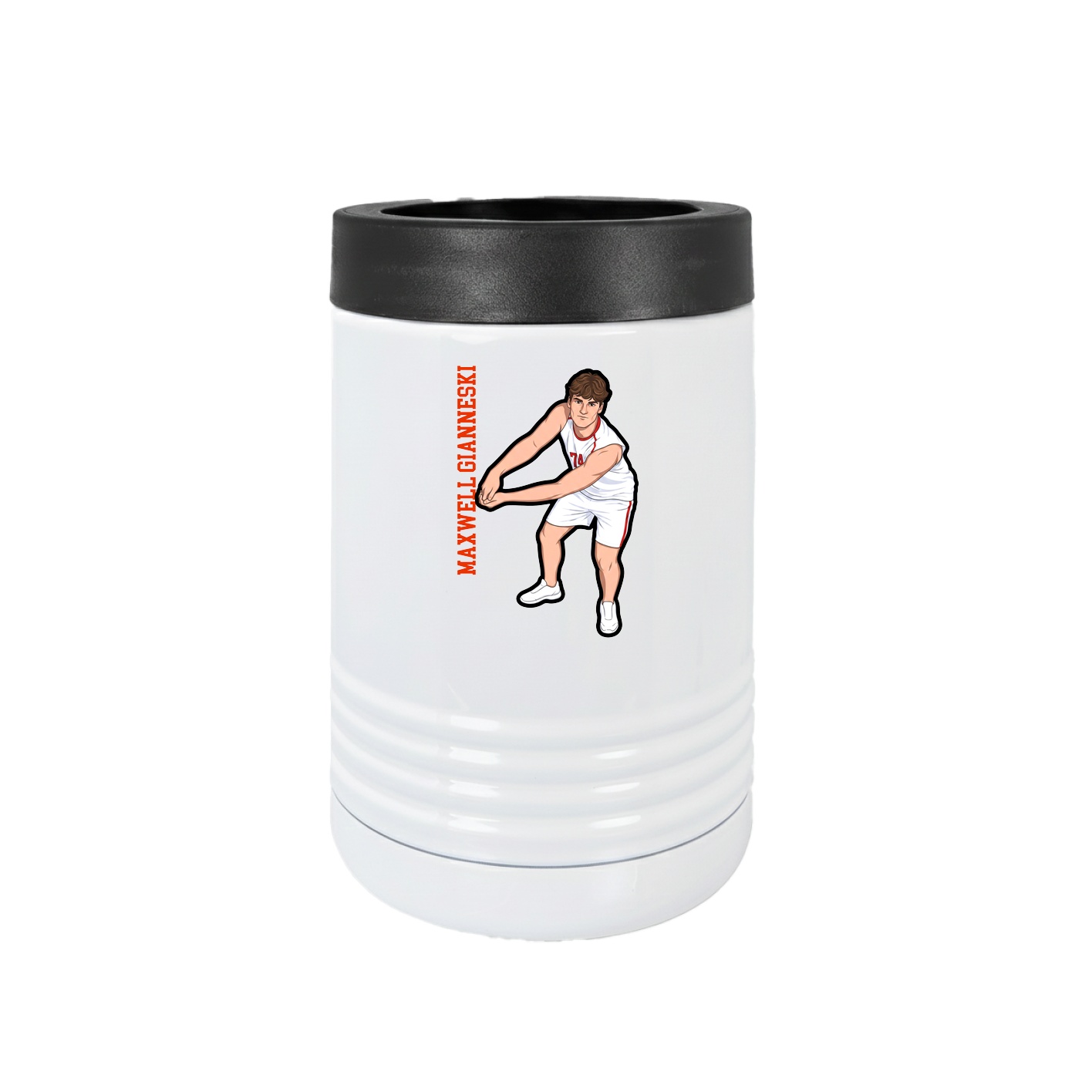 Beverage Holder — Name Vertical in White