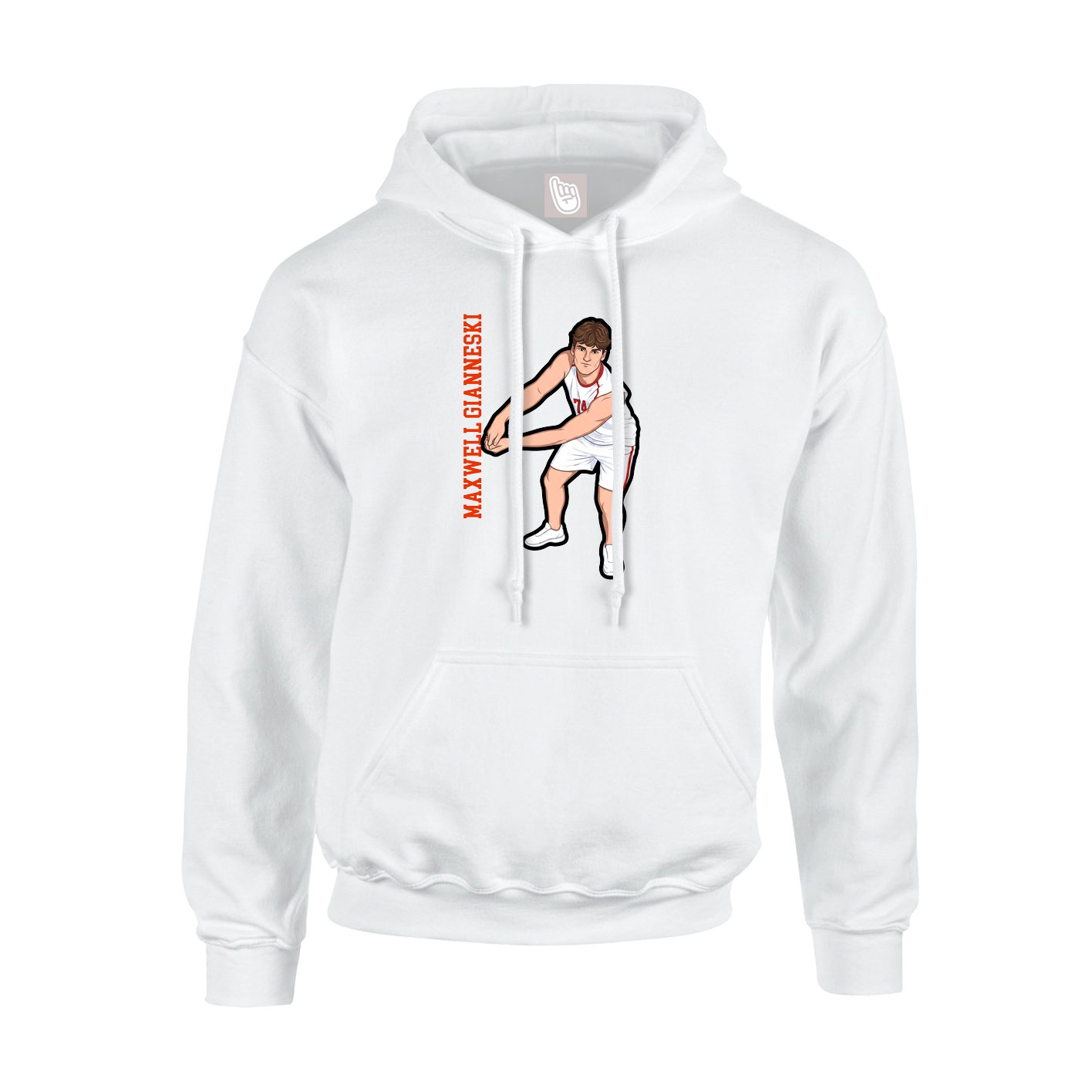 Youth Hoodie — Name Vertical in White