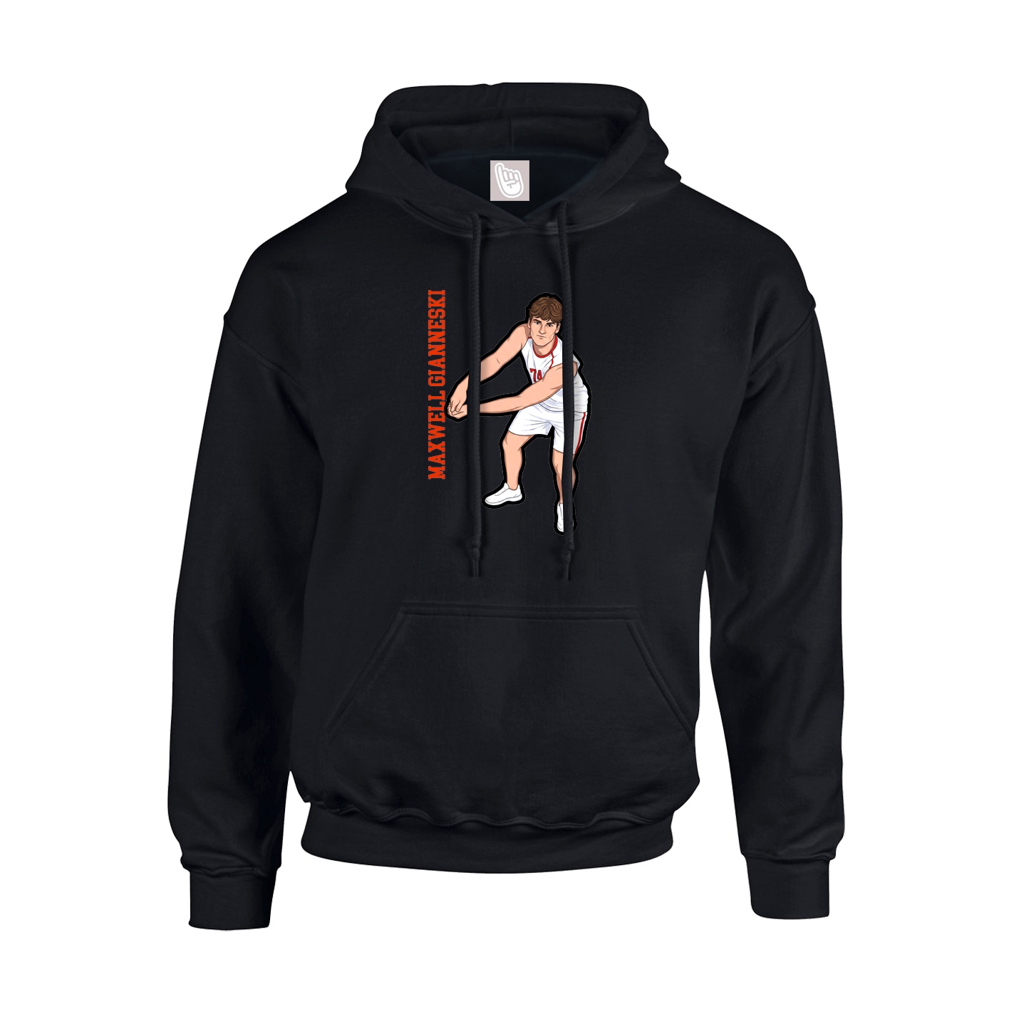Youth Hoodie — Name Vertical in Black