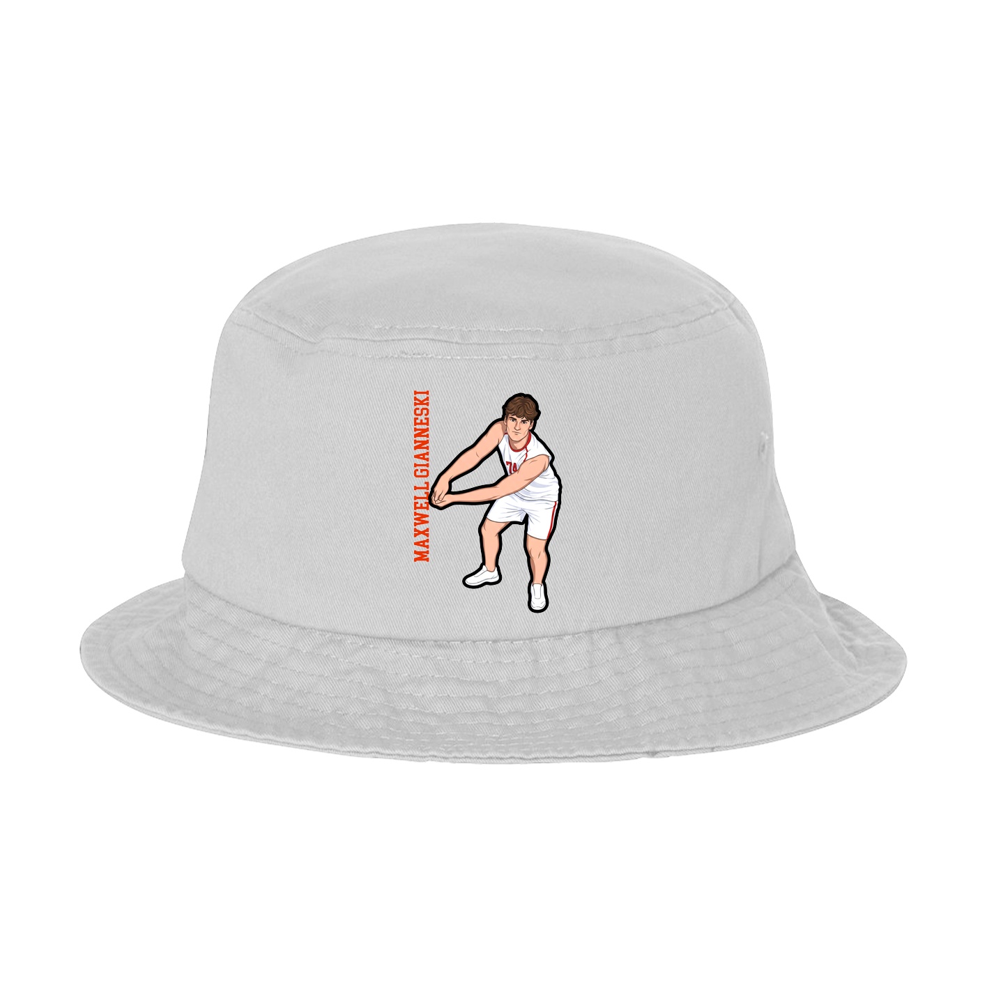 Bucket Cap — Name Vertical in White