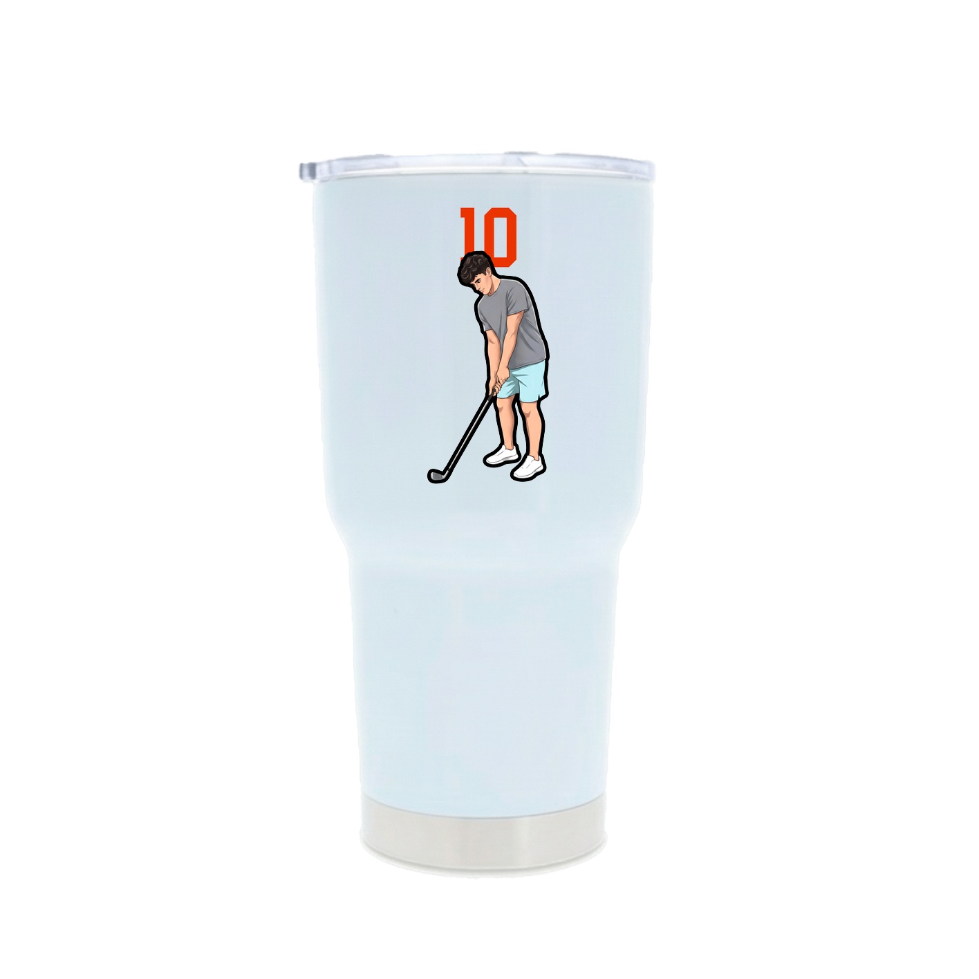 30oz Stainless Steel Tumbler — Number Top in White