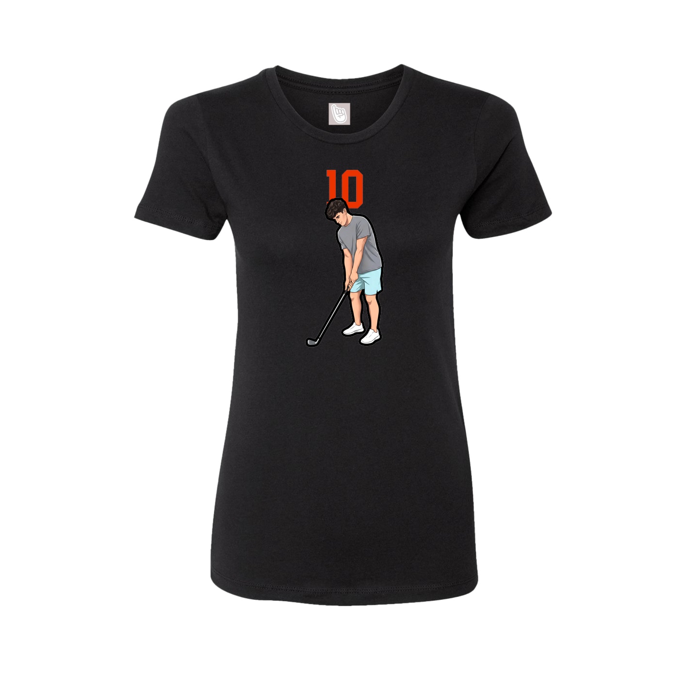 Fitted Women's Tee — Number Top in Black