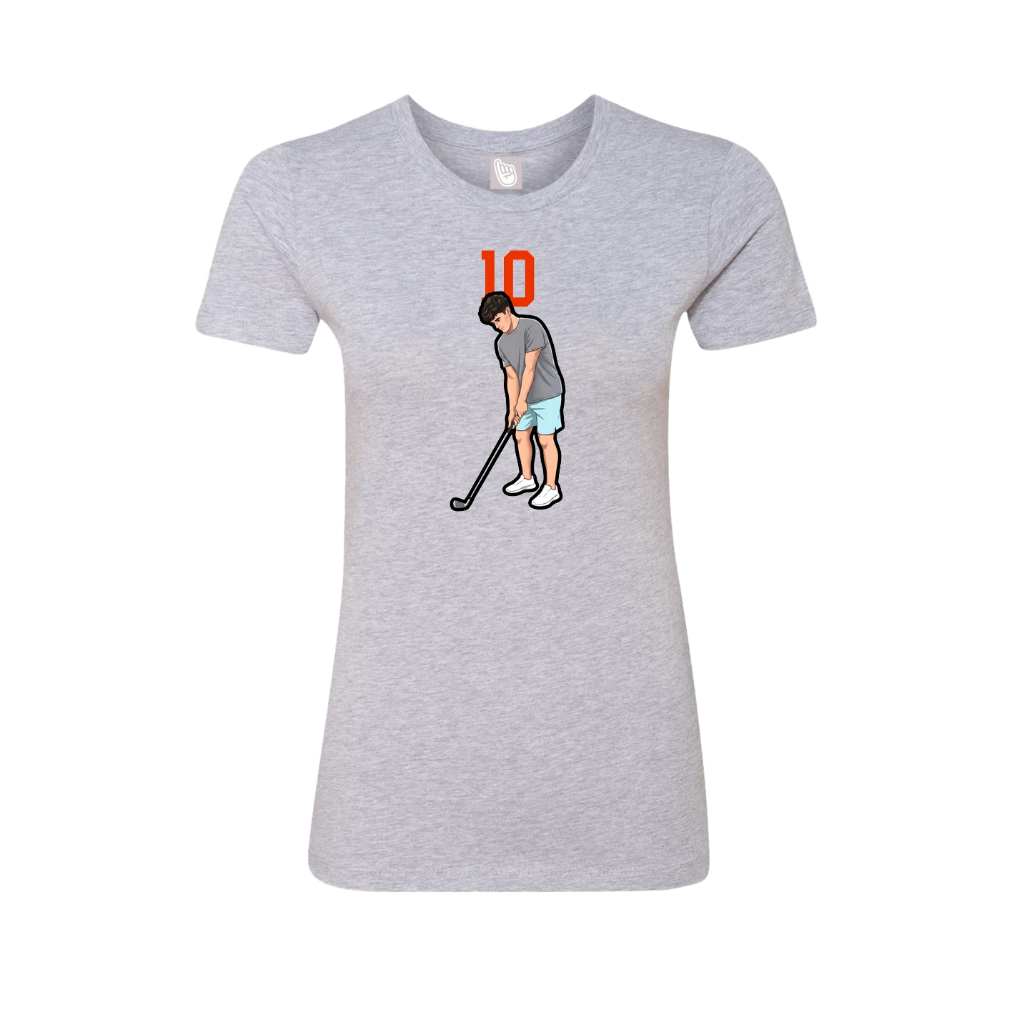 Womens Tee — Number Top in Grey