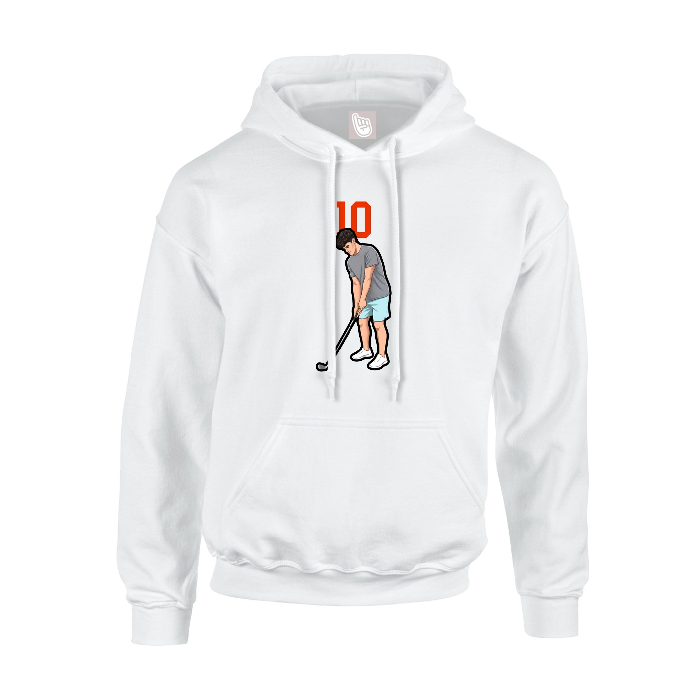 Hoodie — Number Top in White