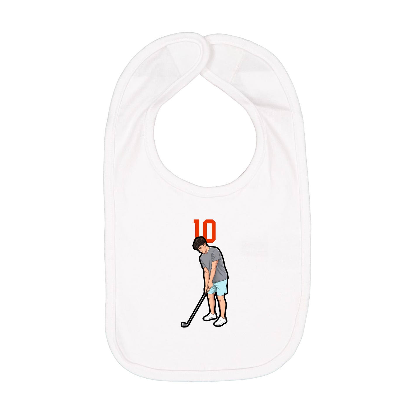 Infant Bib — Number Top in White