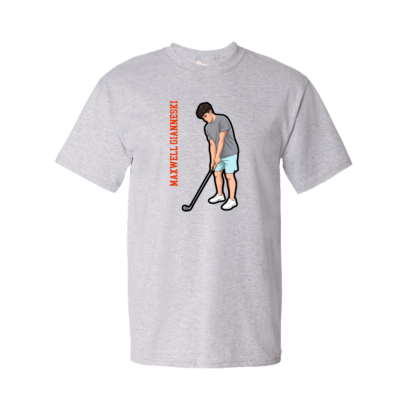 Tee — Name Vertical in Grey